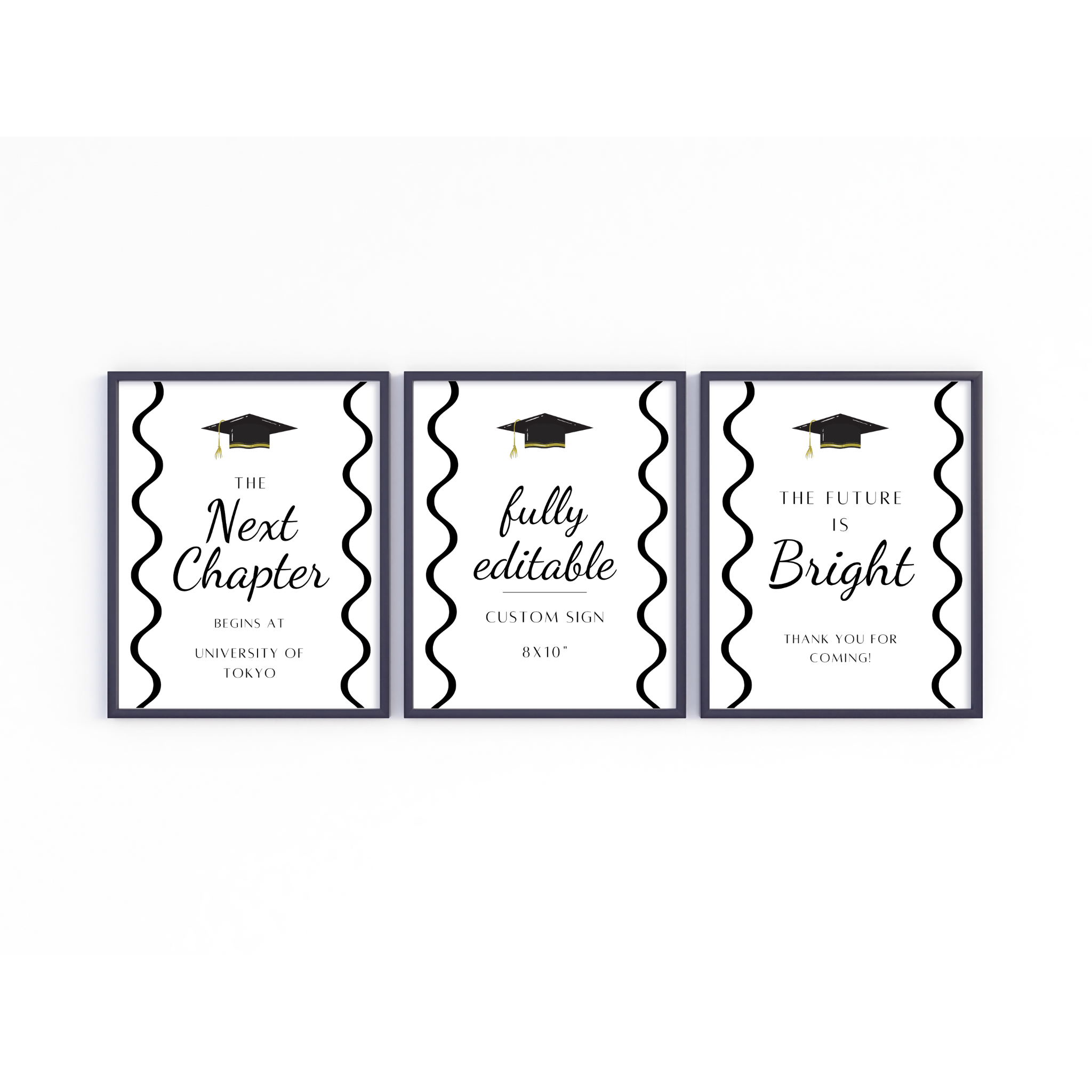 Graduation Party Table Signs - Wavy