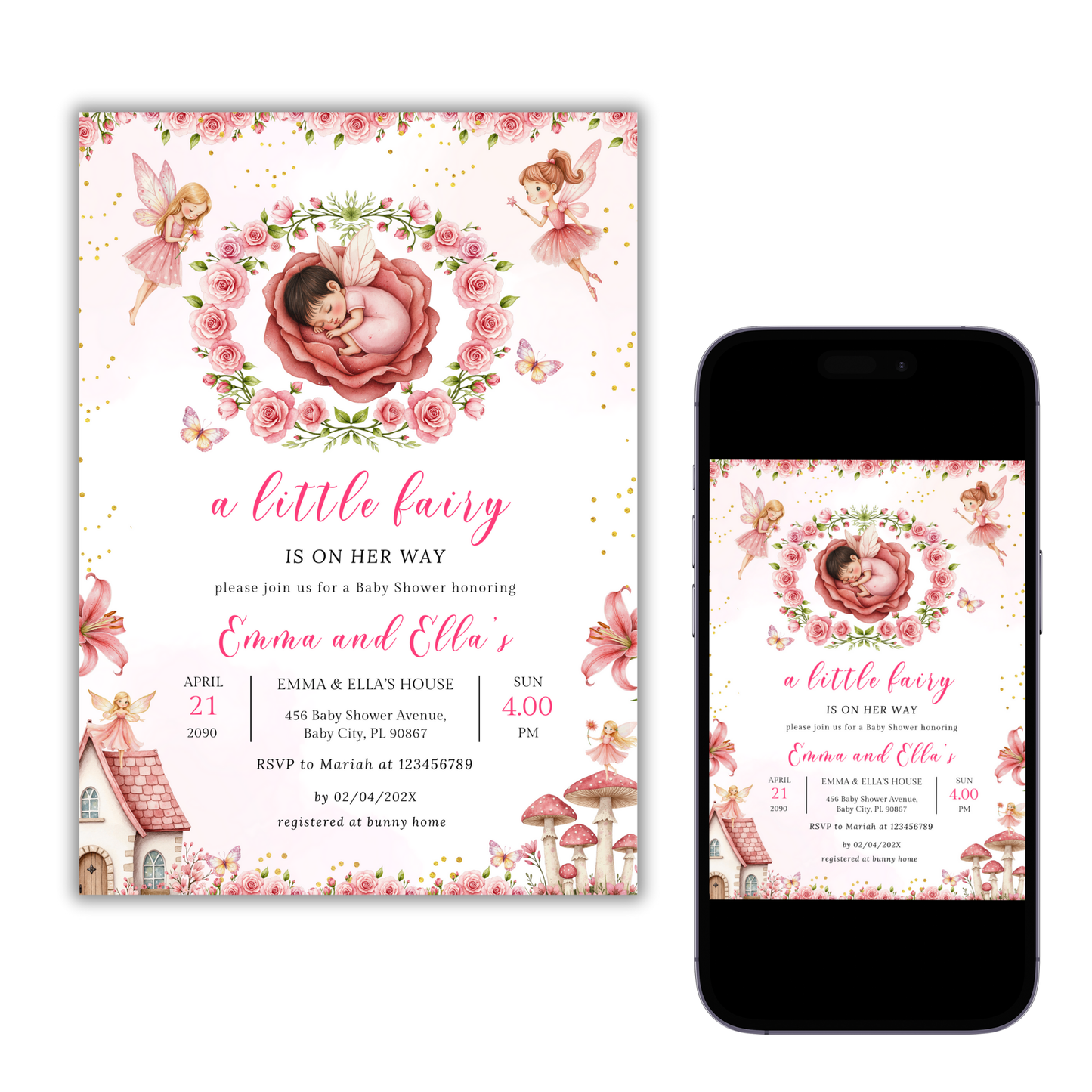 Little Fairy Baby Shower Invitation