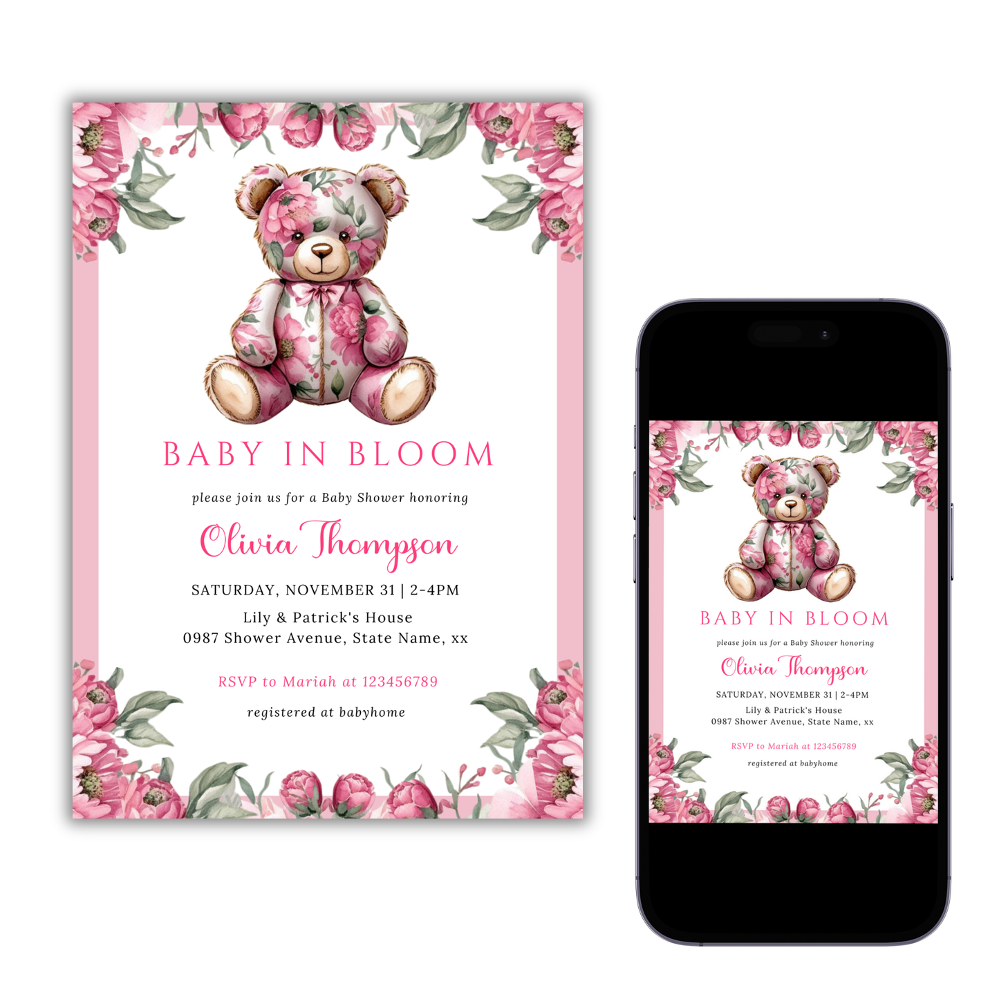 Baby in Bloom Baby Shower - Floral Pink