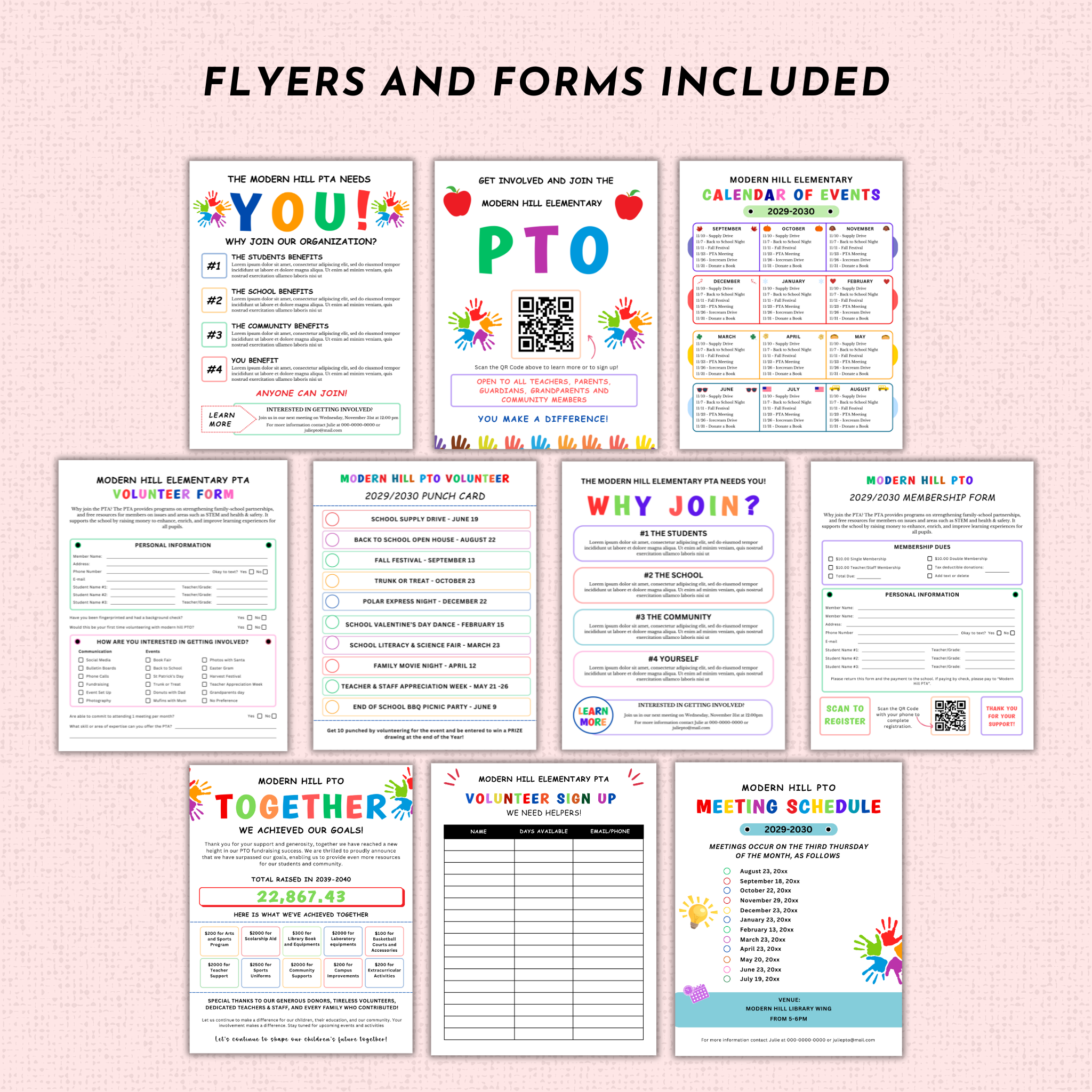 Ultimate PTO PTA Flyer/Form Template Bundle