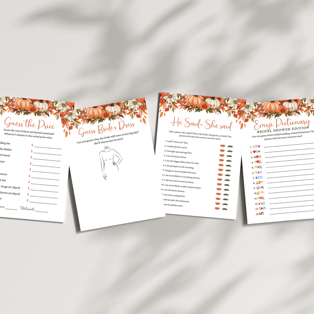 Fall Bridal Shower Games #1