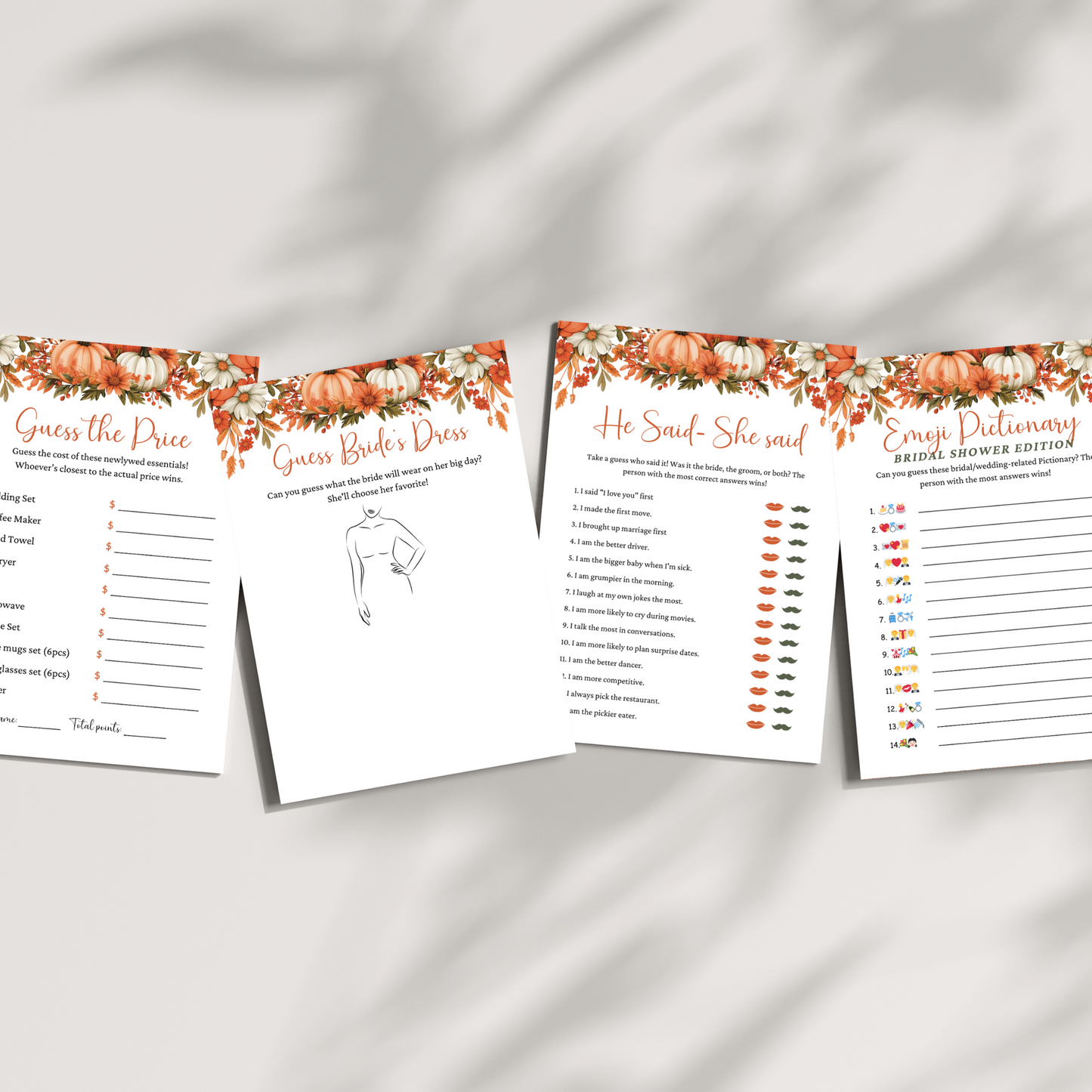 Fall Bridal Shower Games #1