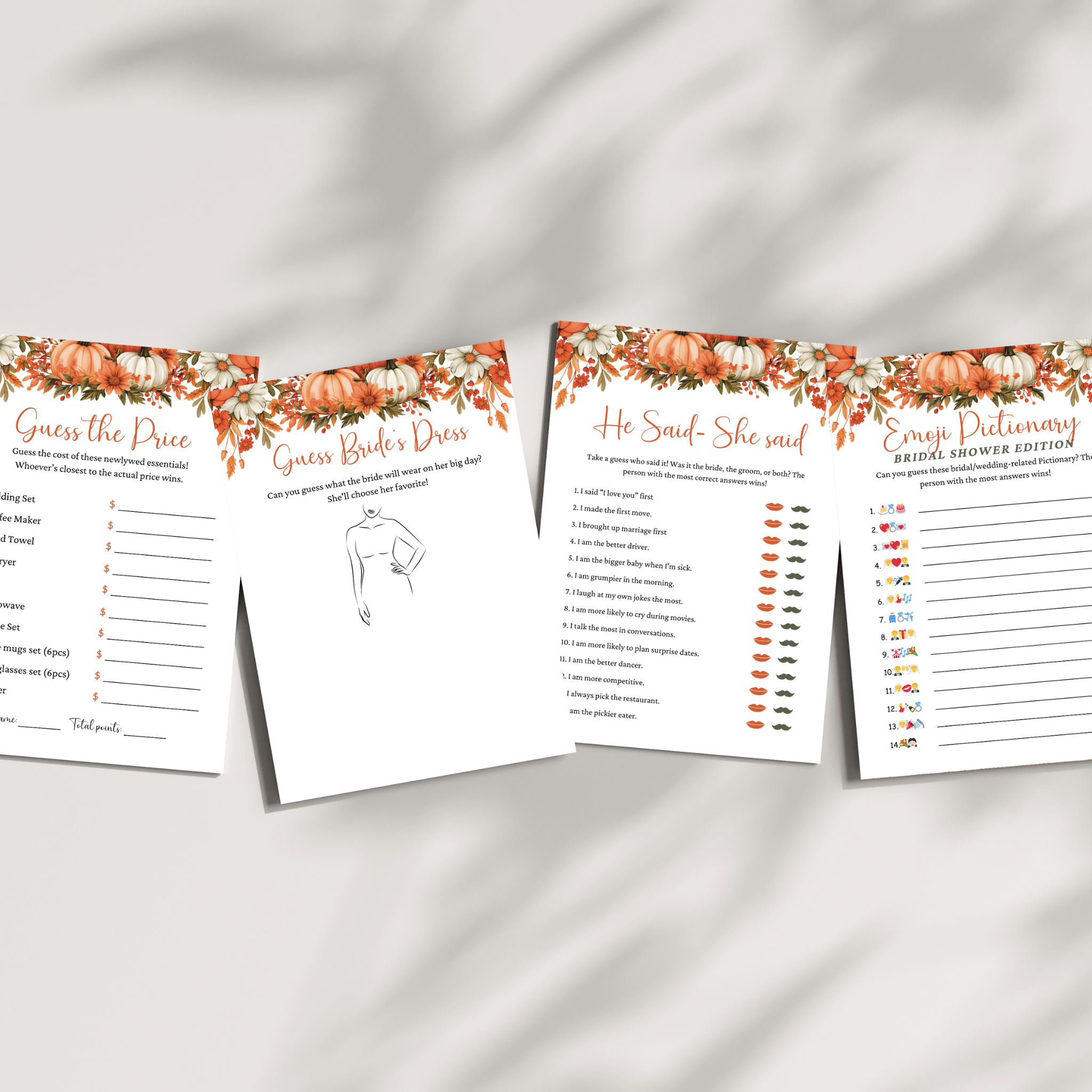 Fall Bridal Shower Games #1