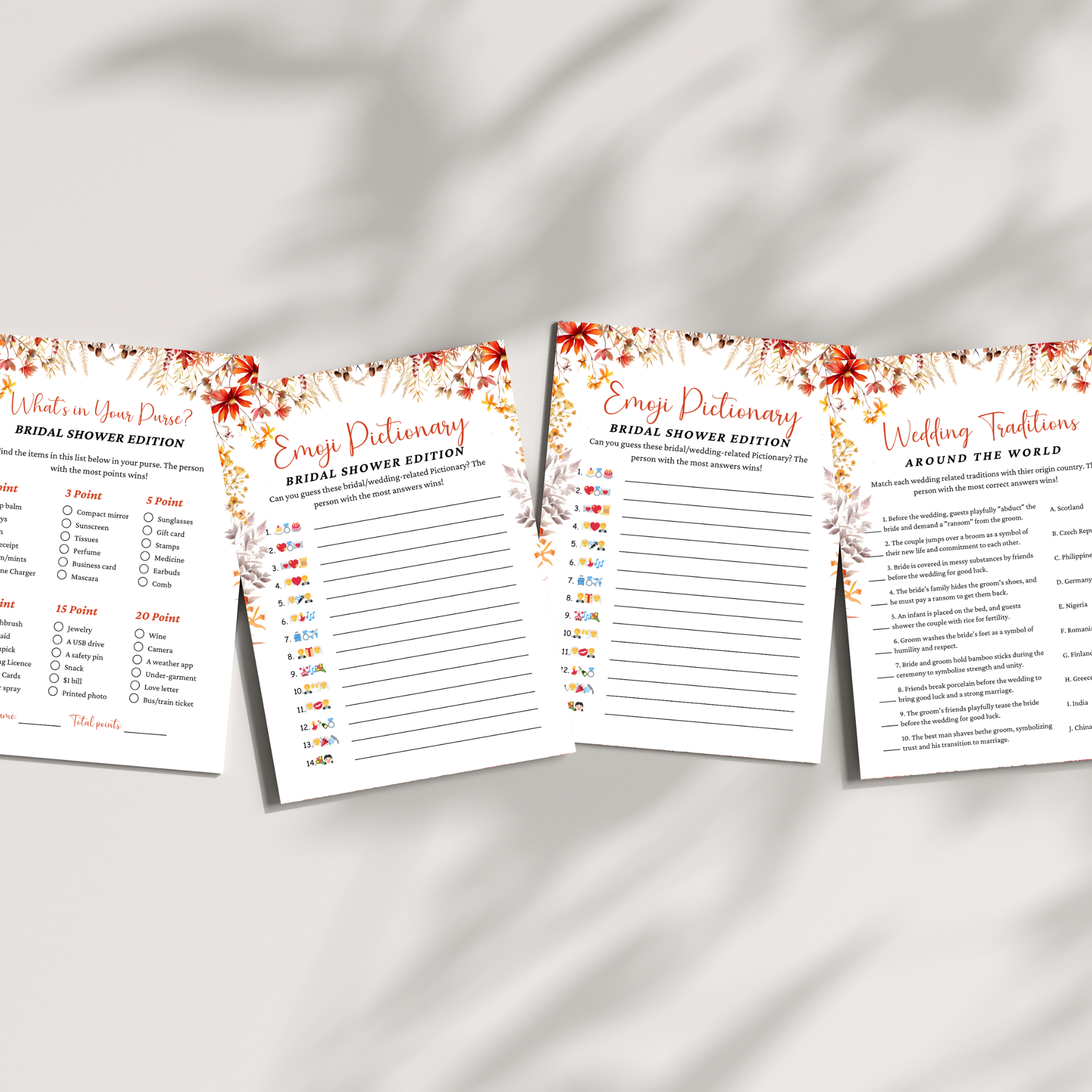 Fall Bridal Shower Games #3
