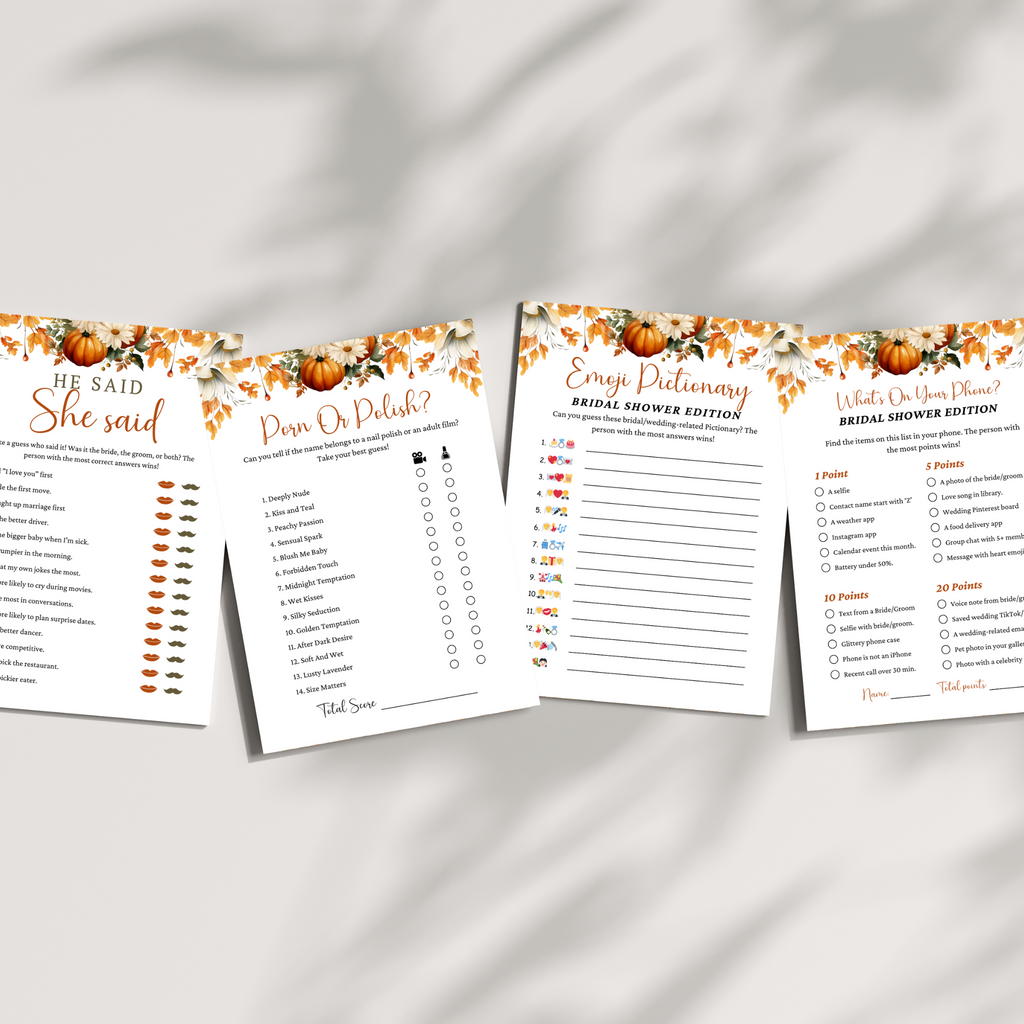Fall Bridal Shower Games #2