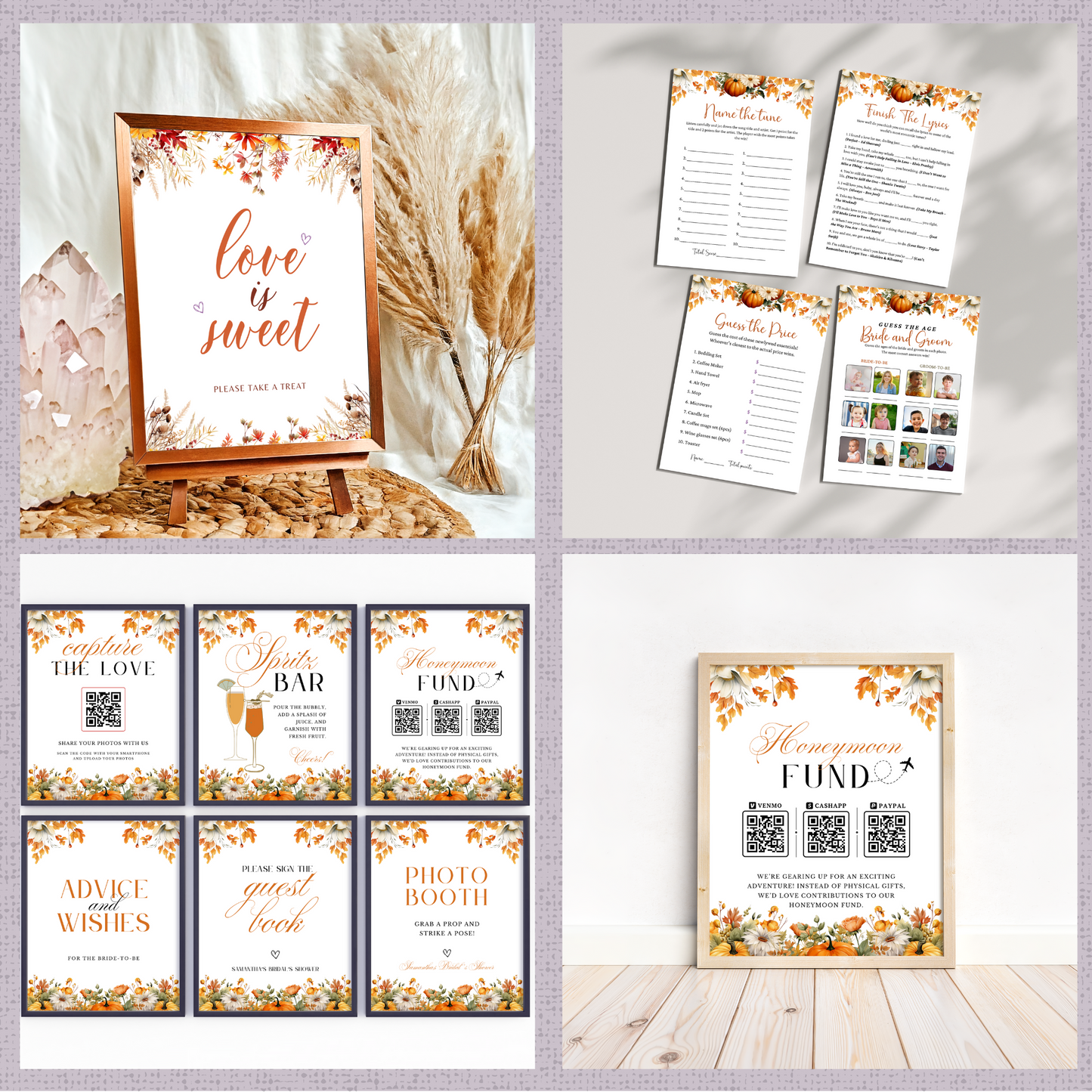 Fall Bridal Shower Games & Signs - #2
