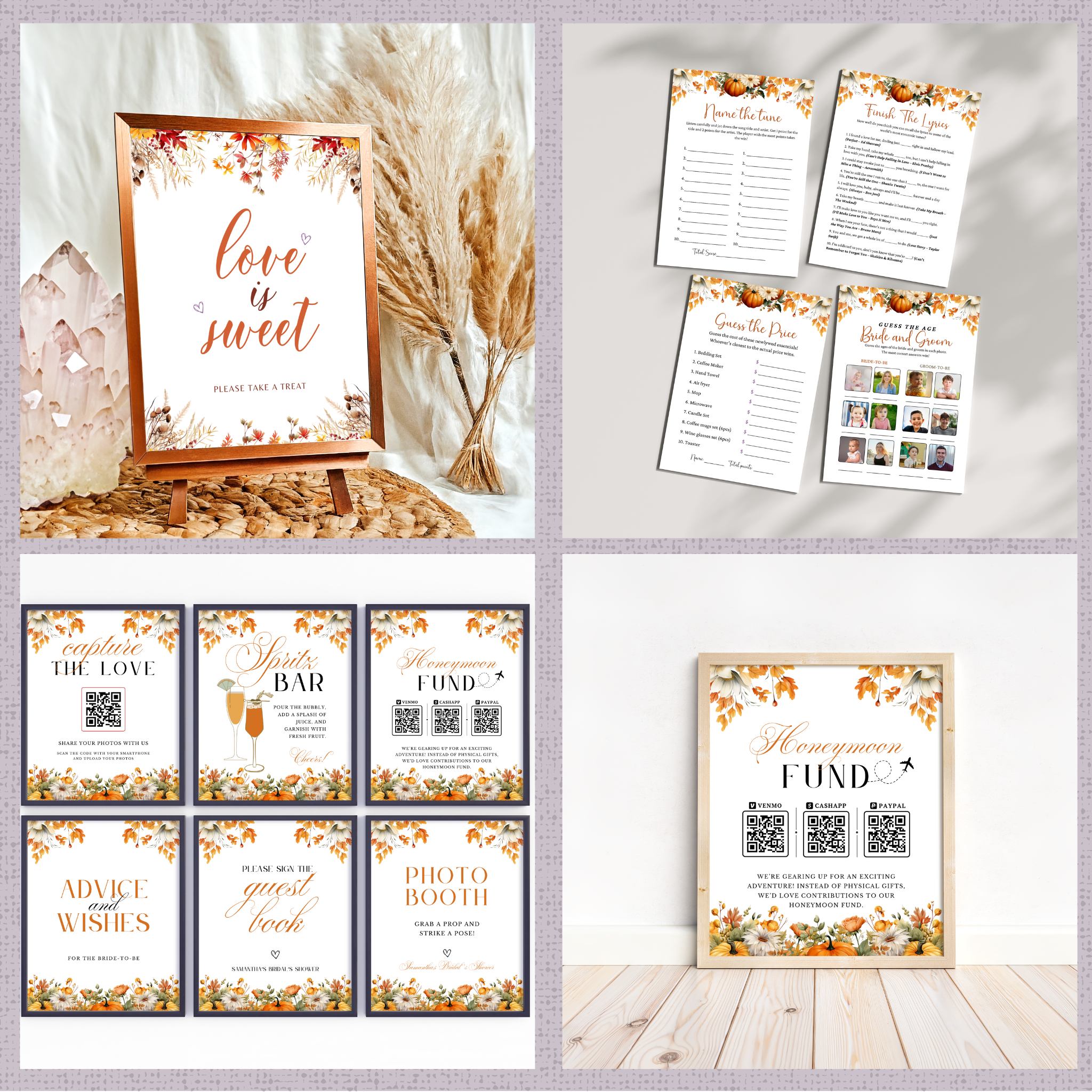 Fall Bridal Shower Games & Signs - #2