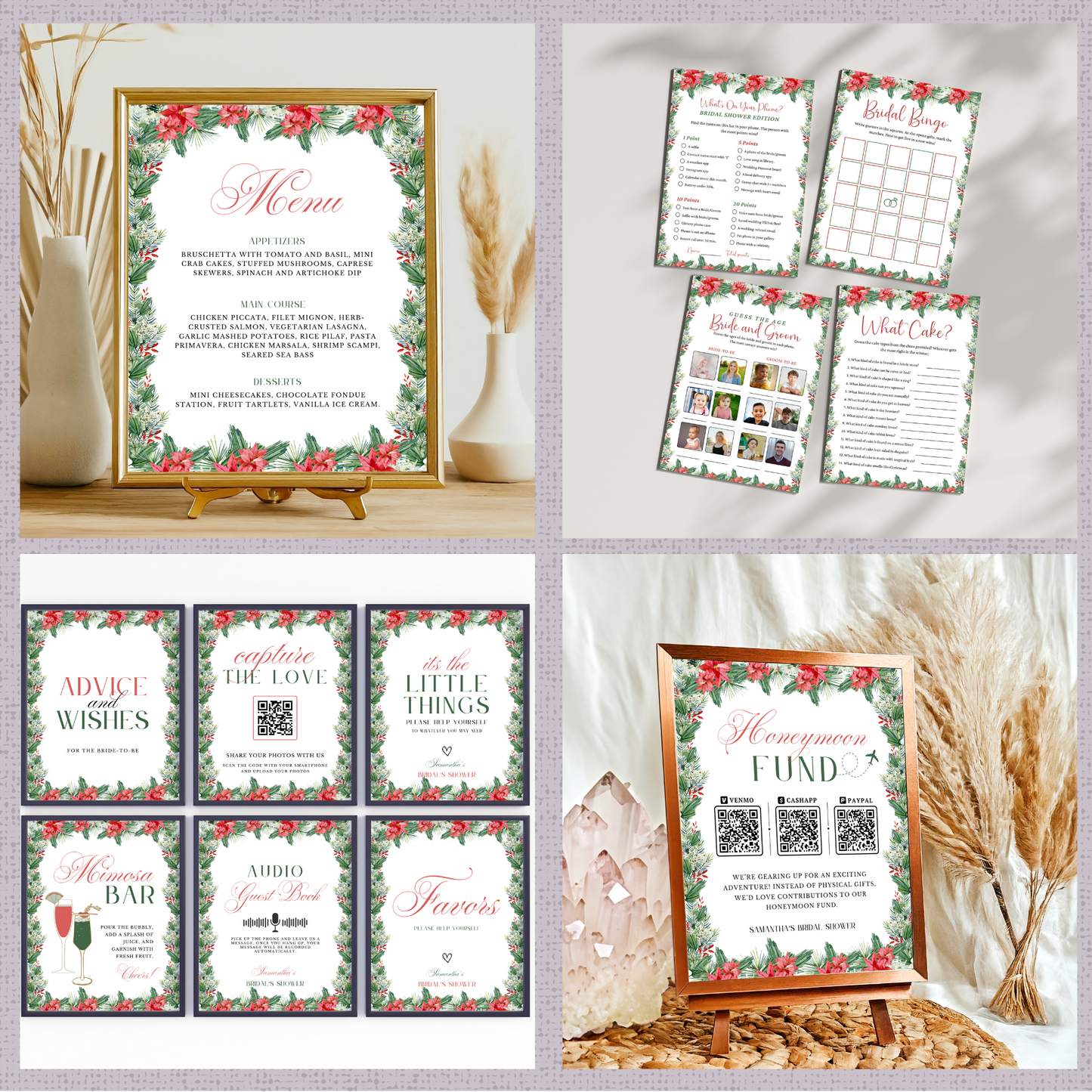 Christmas Bridal Shower Games & Signs - #1