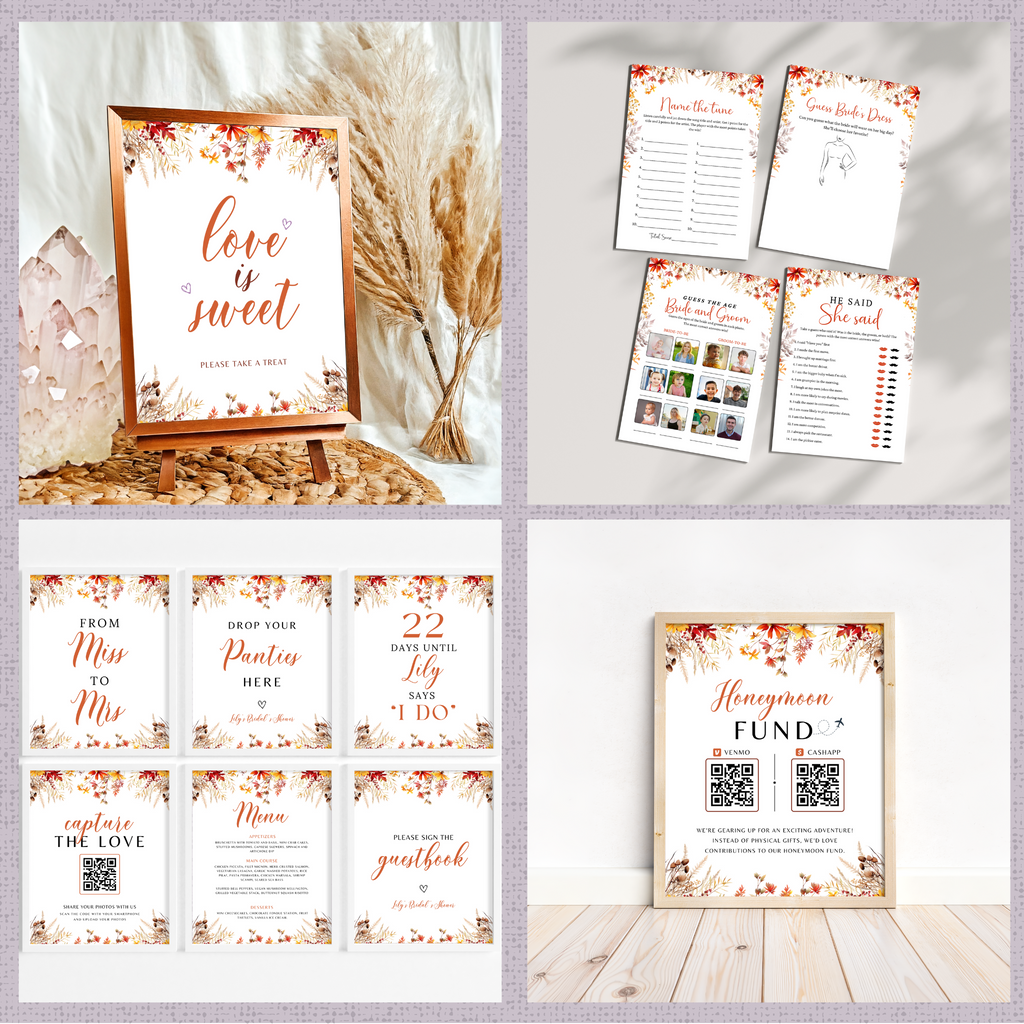 Fall Bridal Shower Games & Signs - #3