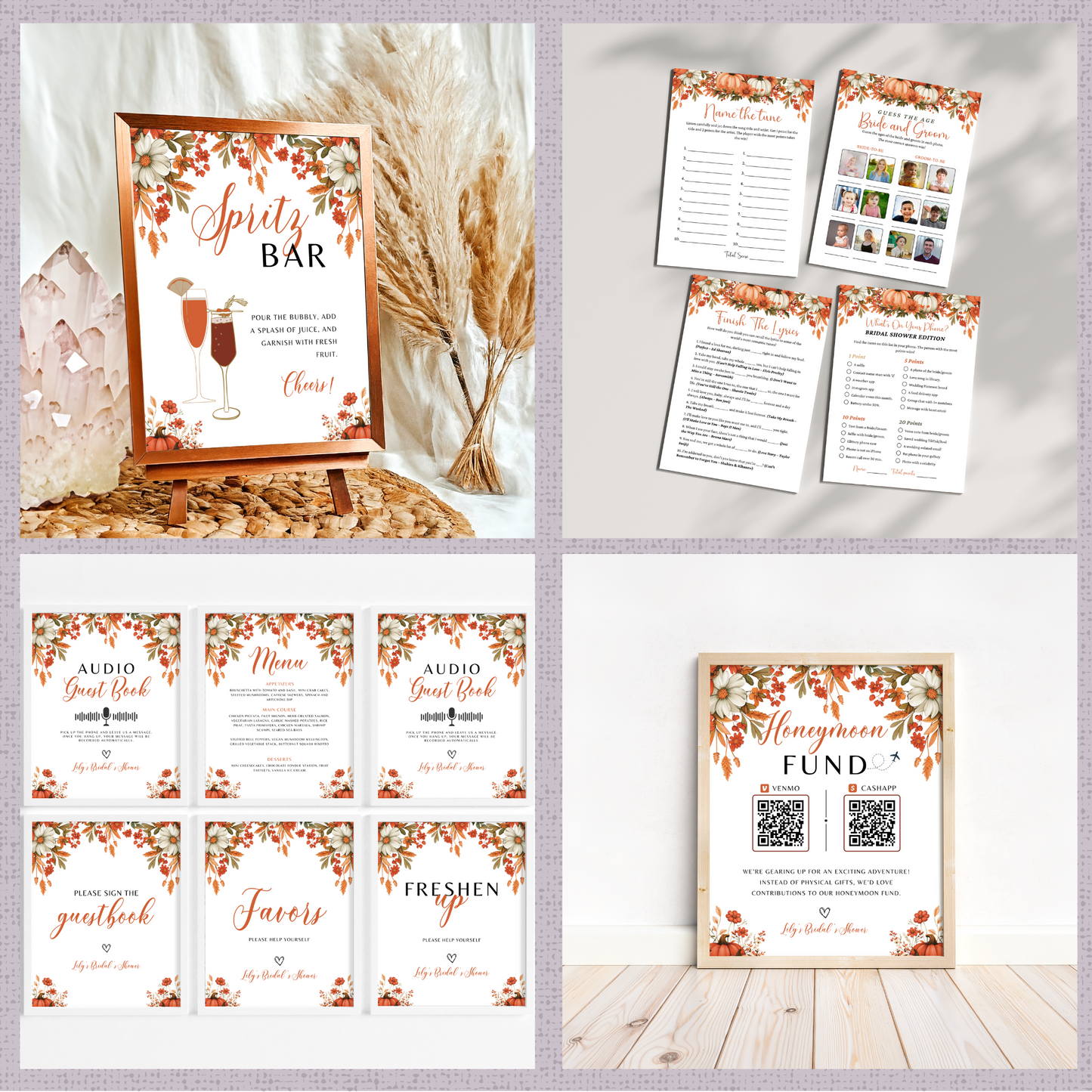 Fall Bridal Shower Games & Signs - #1