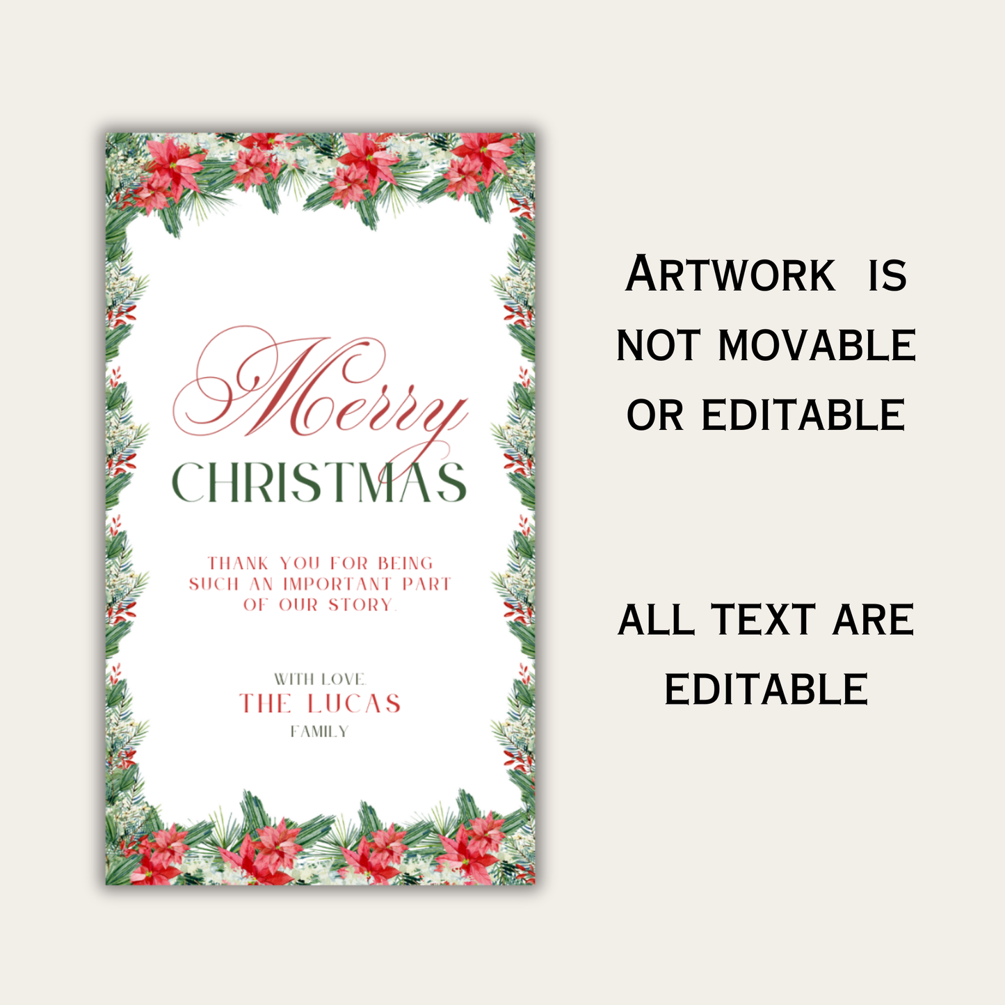 Christmas Gift Tag | Red and Green