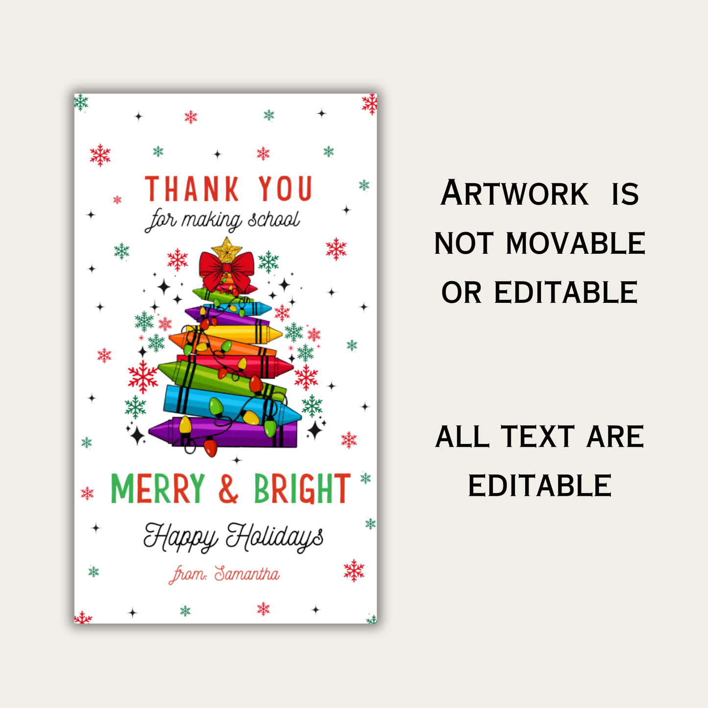 Winter Crayon Gift Tag