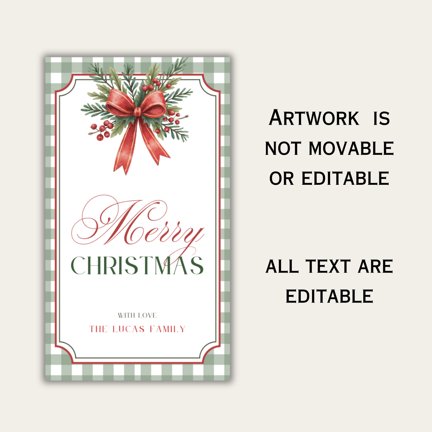 Christmas Gift Tag | Green and Red