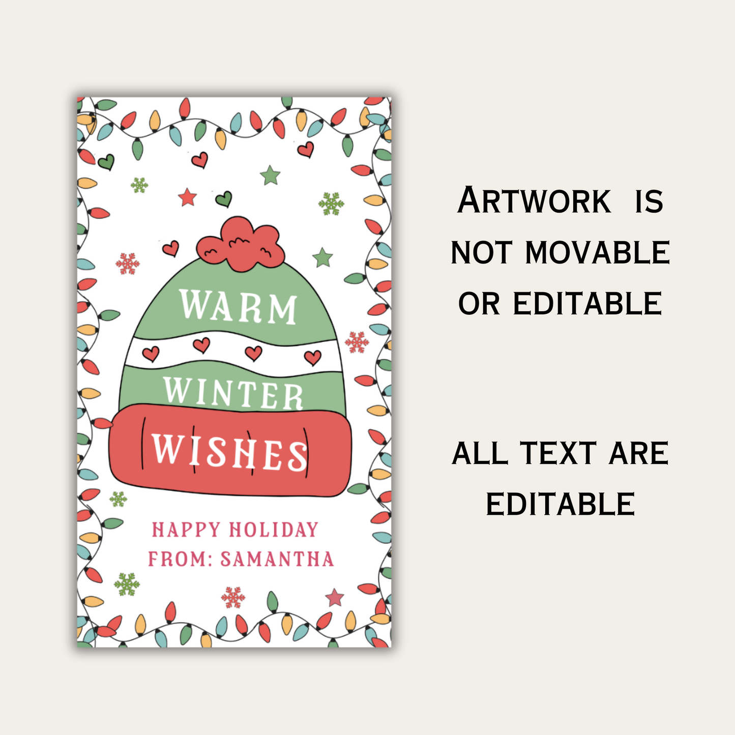 Winter Holiday Gift Tag