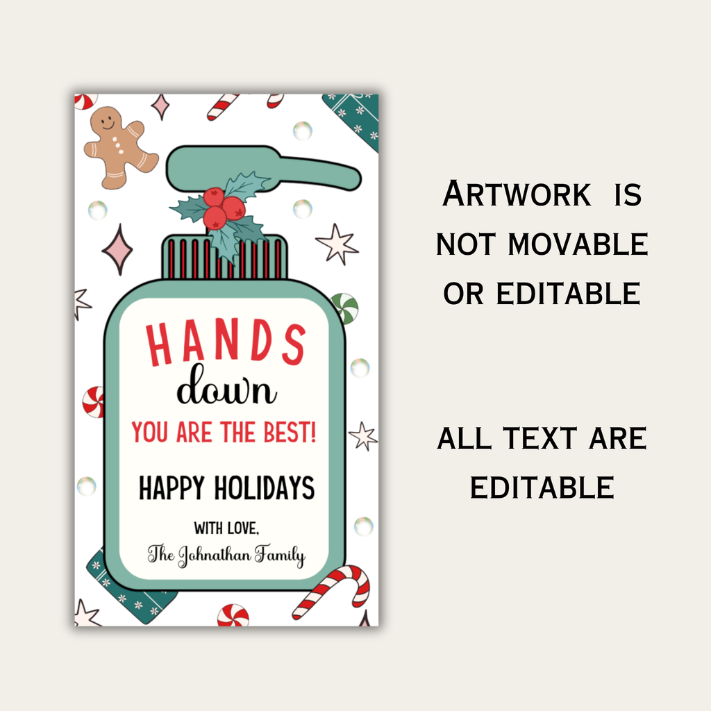 Hand Sanitizer Christmas Tag