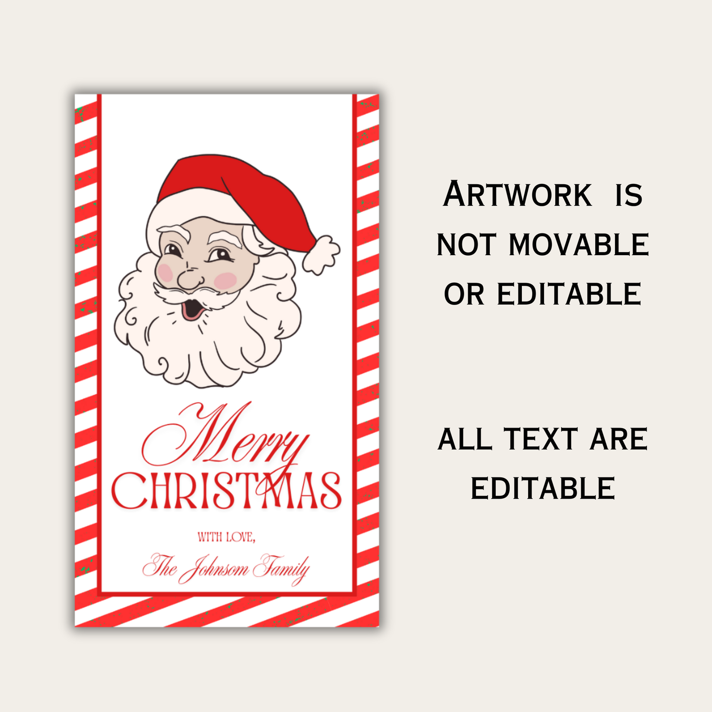 Santa Merry Christmas Gift Tag 01