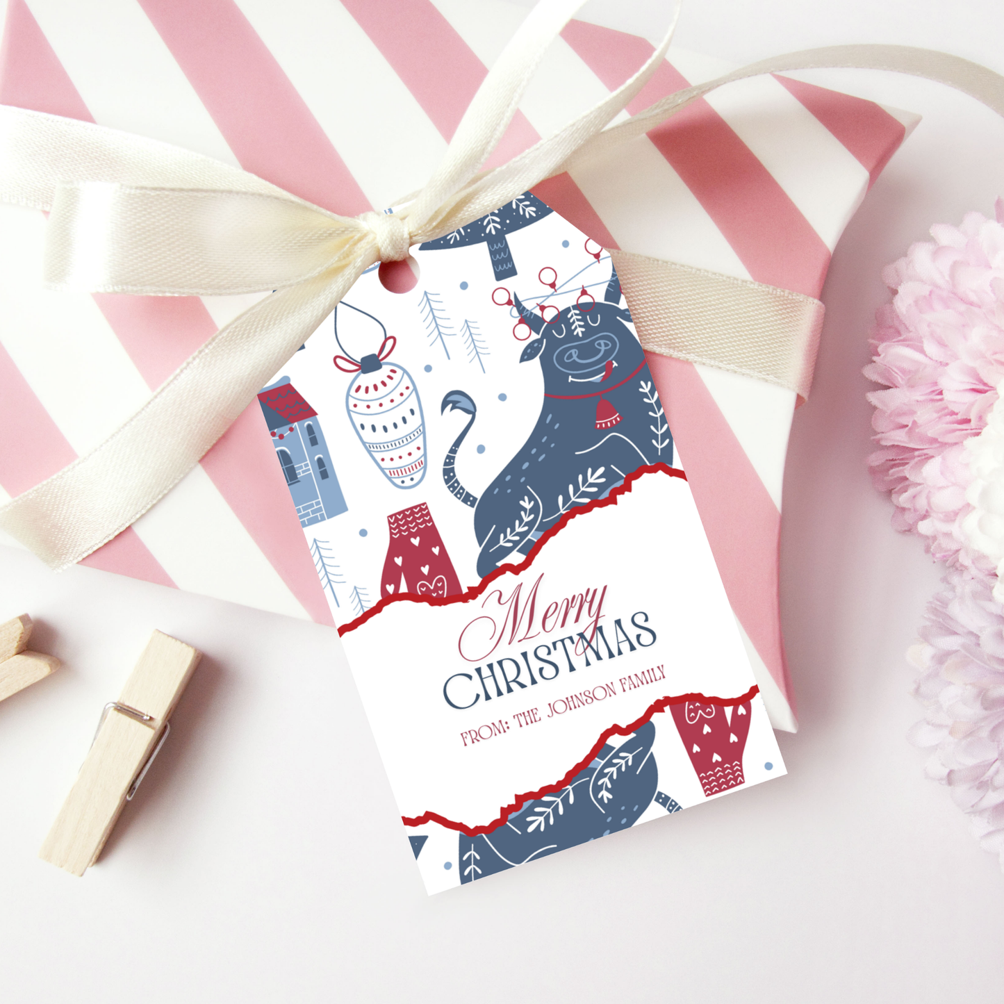 Christmas Gift Tag Set of 5 | Blue Winter