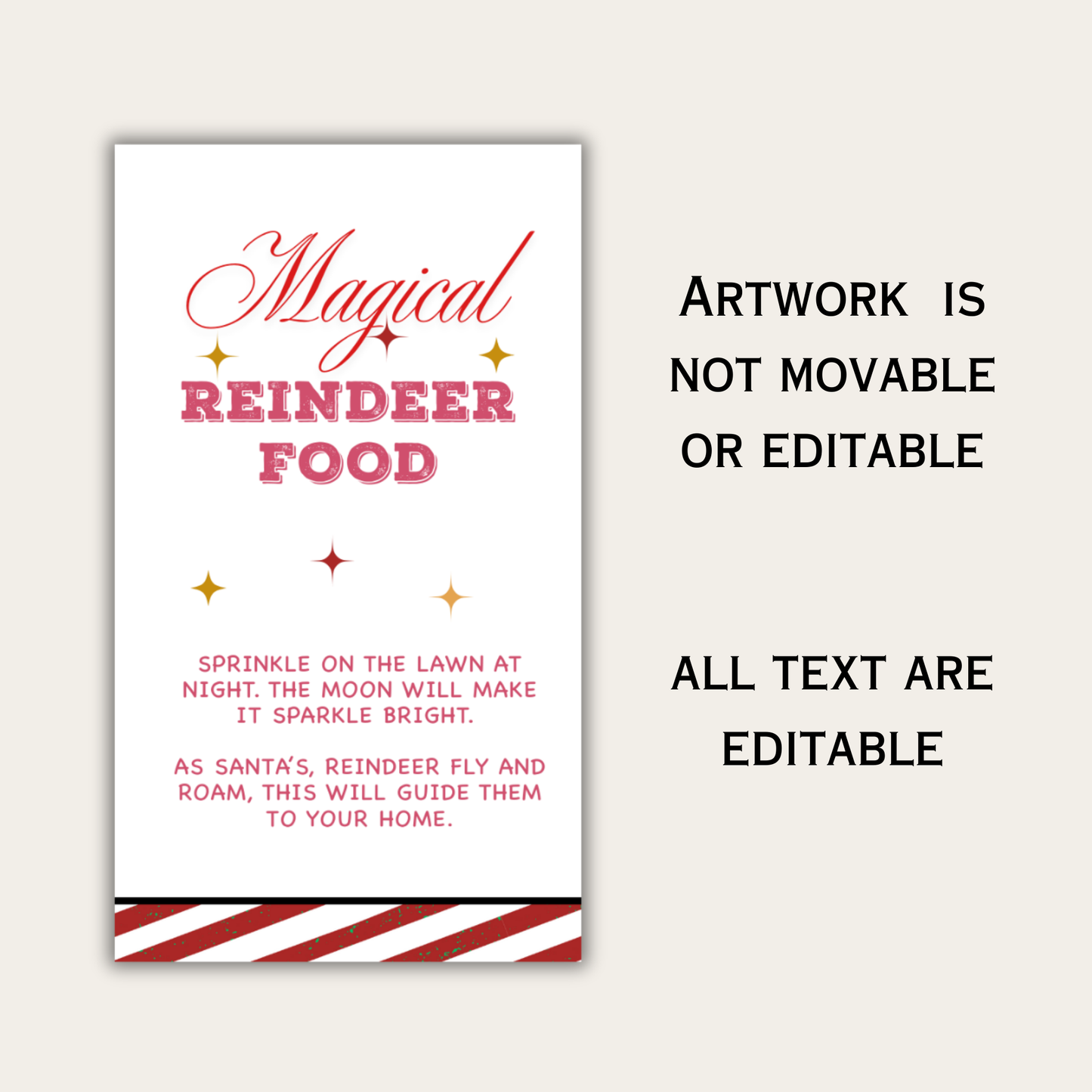 Reindeer Food Tag