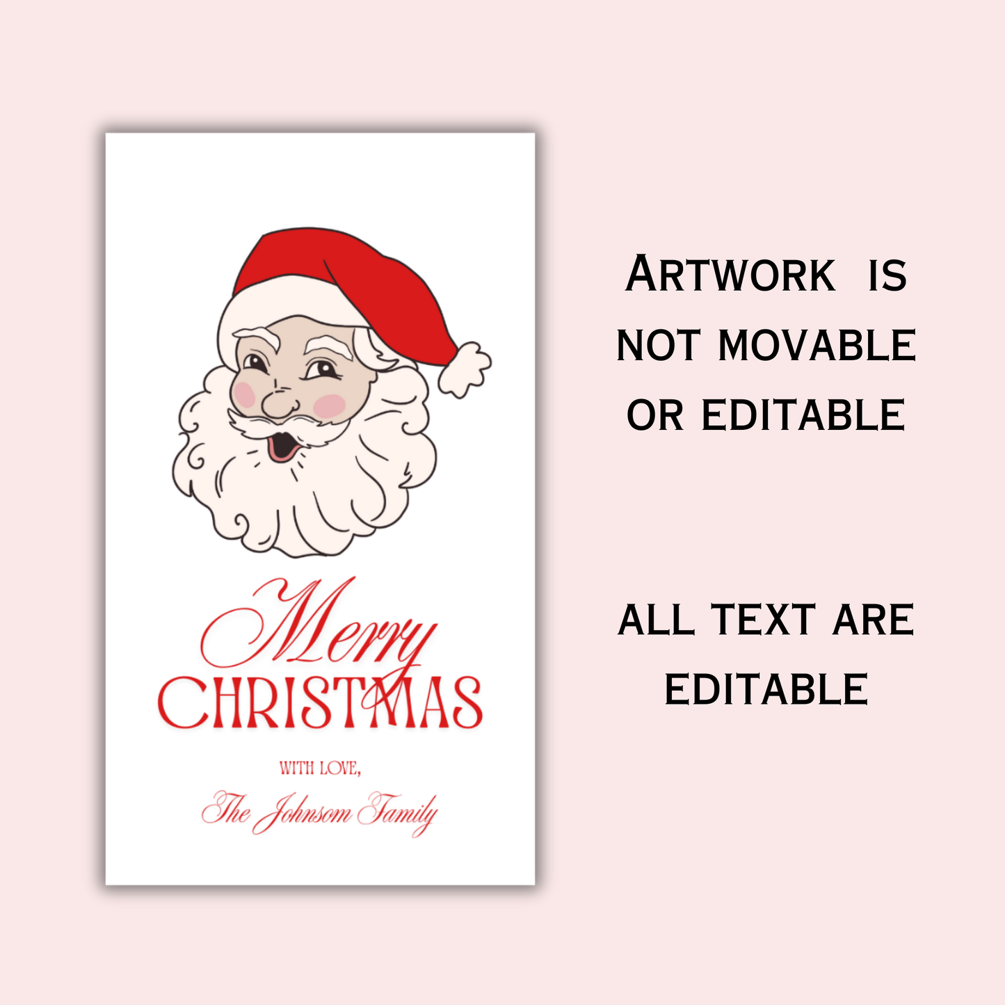 Santa Merry Christmas Gift Tag