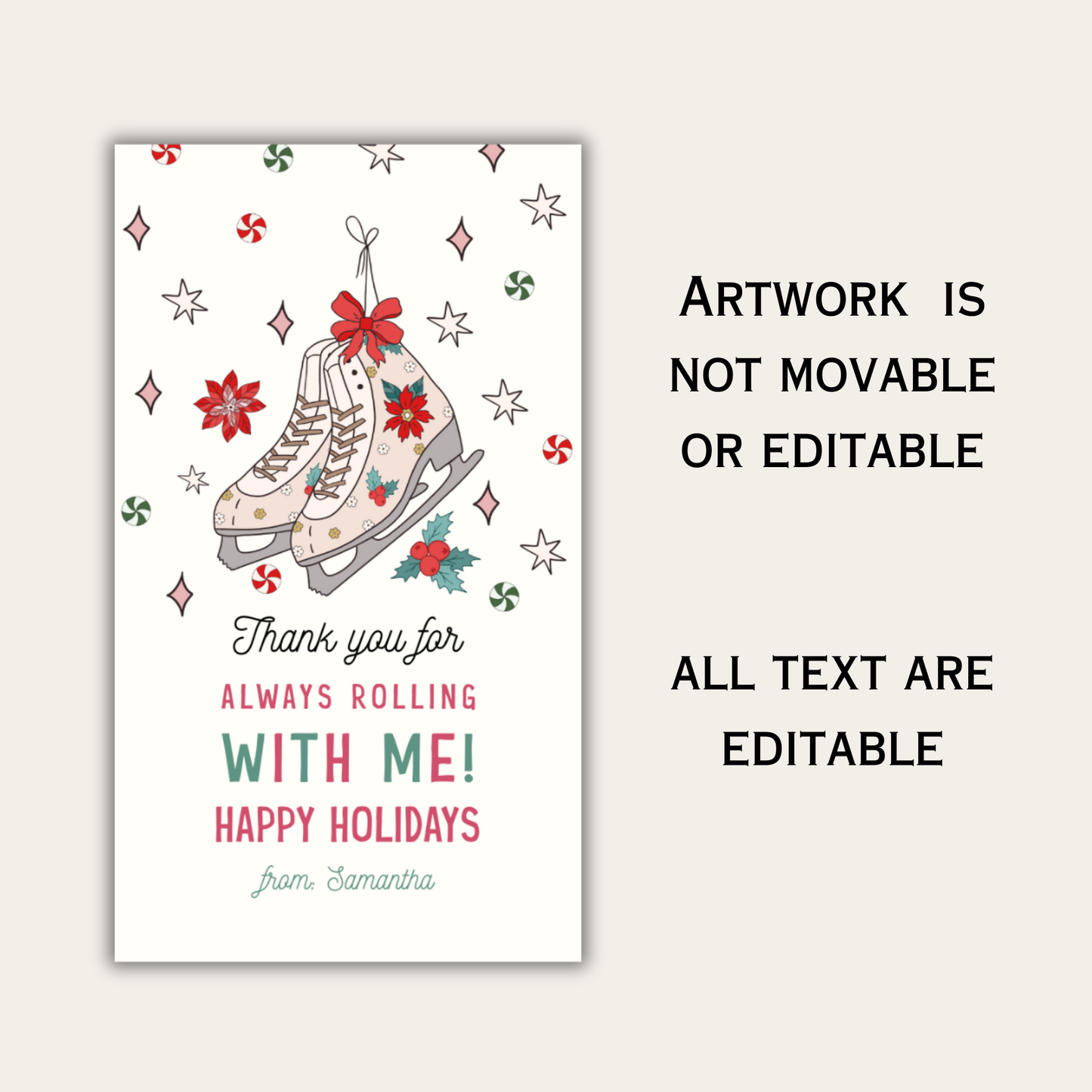 Christmas Gift Tag | Roller Skate