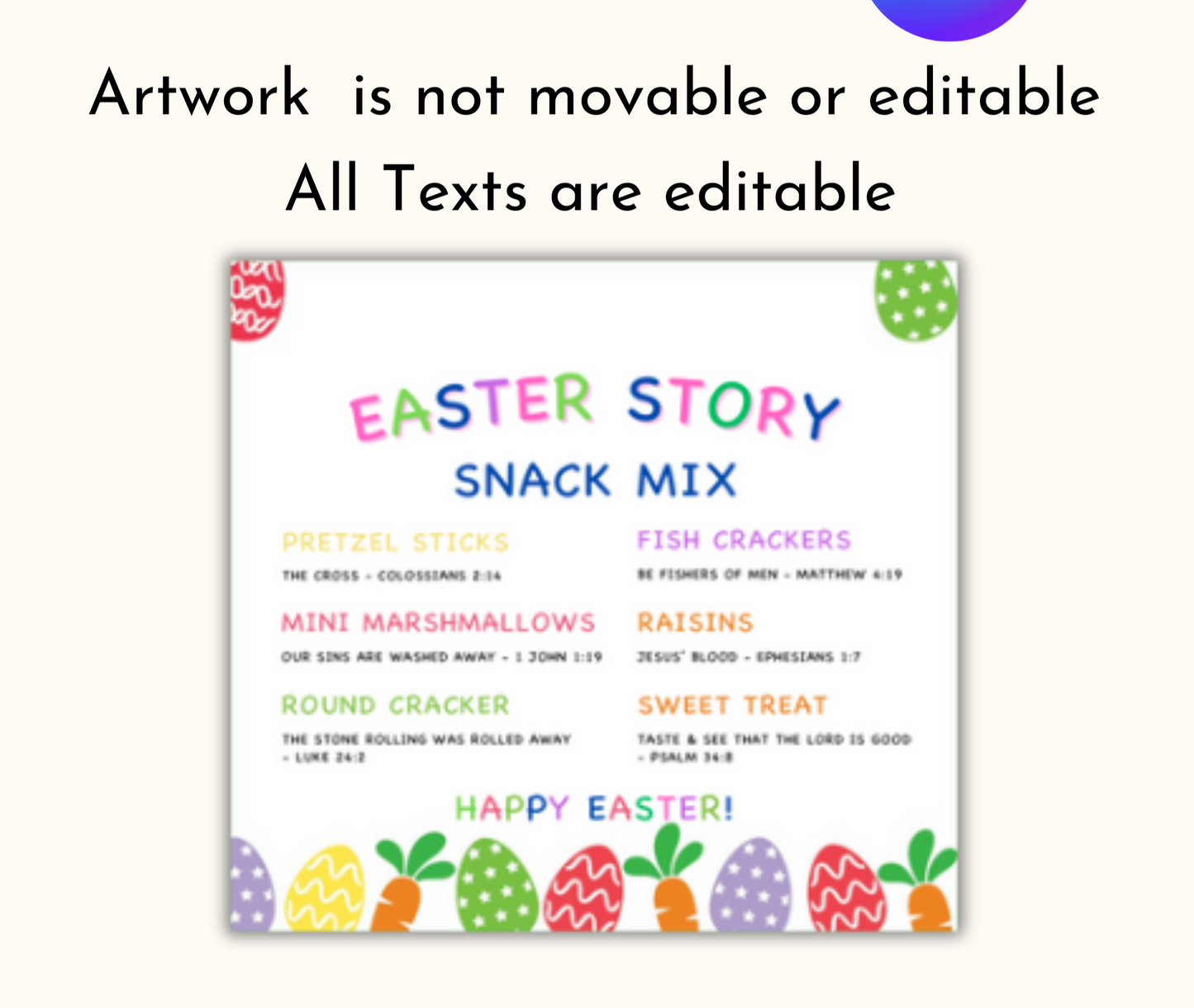 Easter Story Snack Mix Template