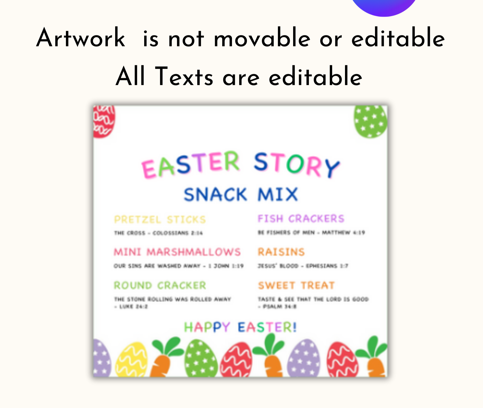 Easter Story Snack Mix Template