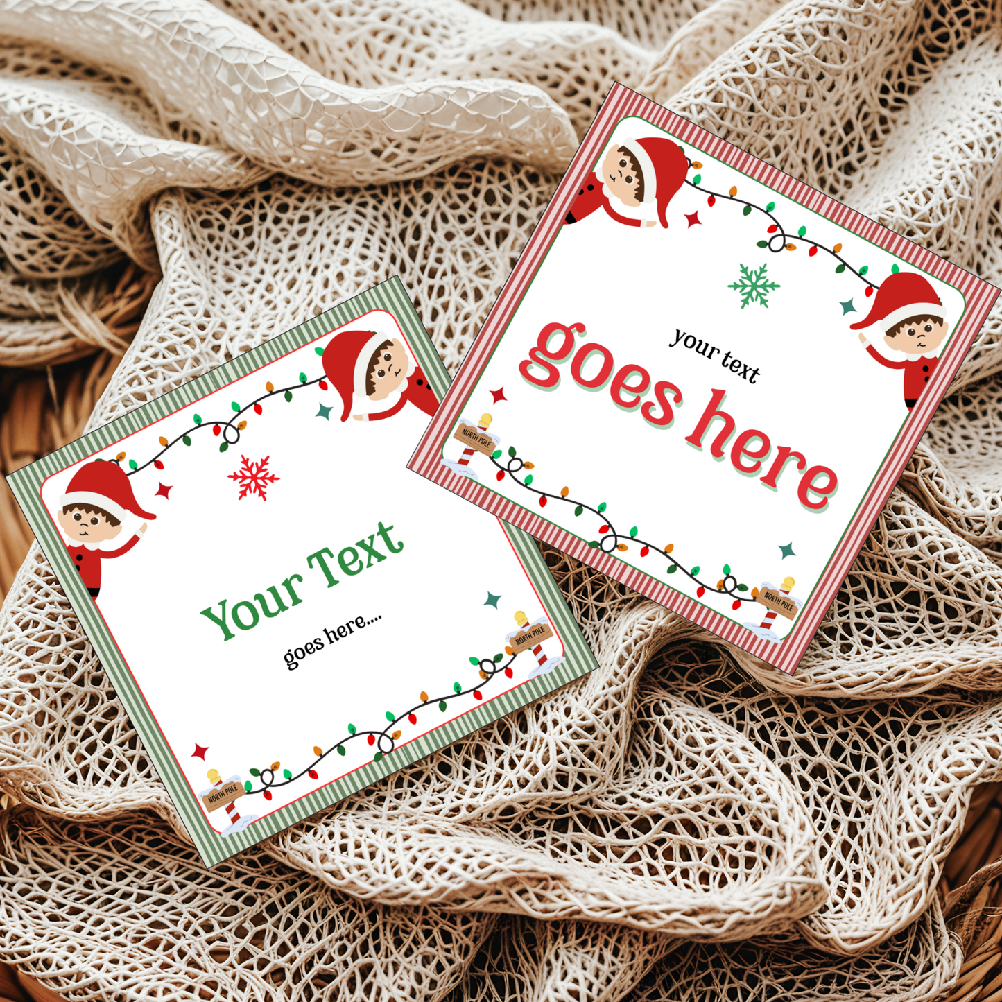 Editable Elf Note Cards