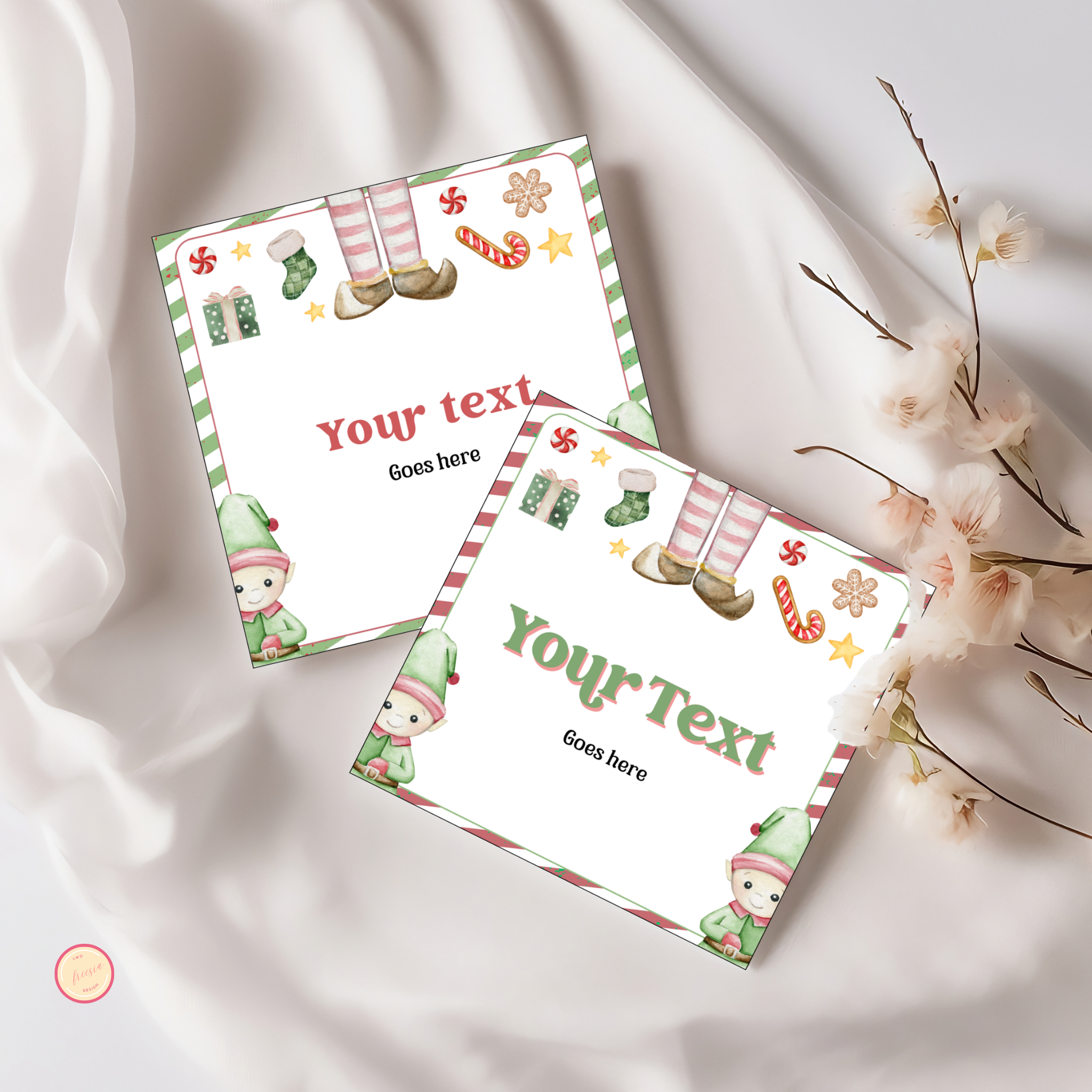 Editable Elf Note Cards Template