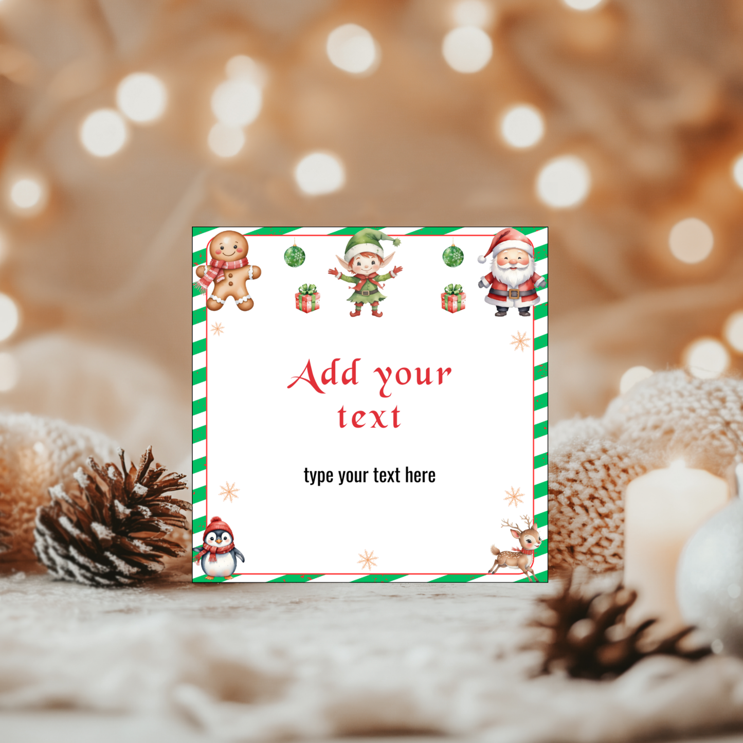 Editable Elf Note Cards Template