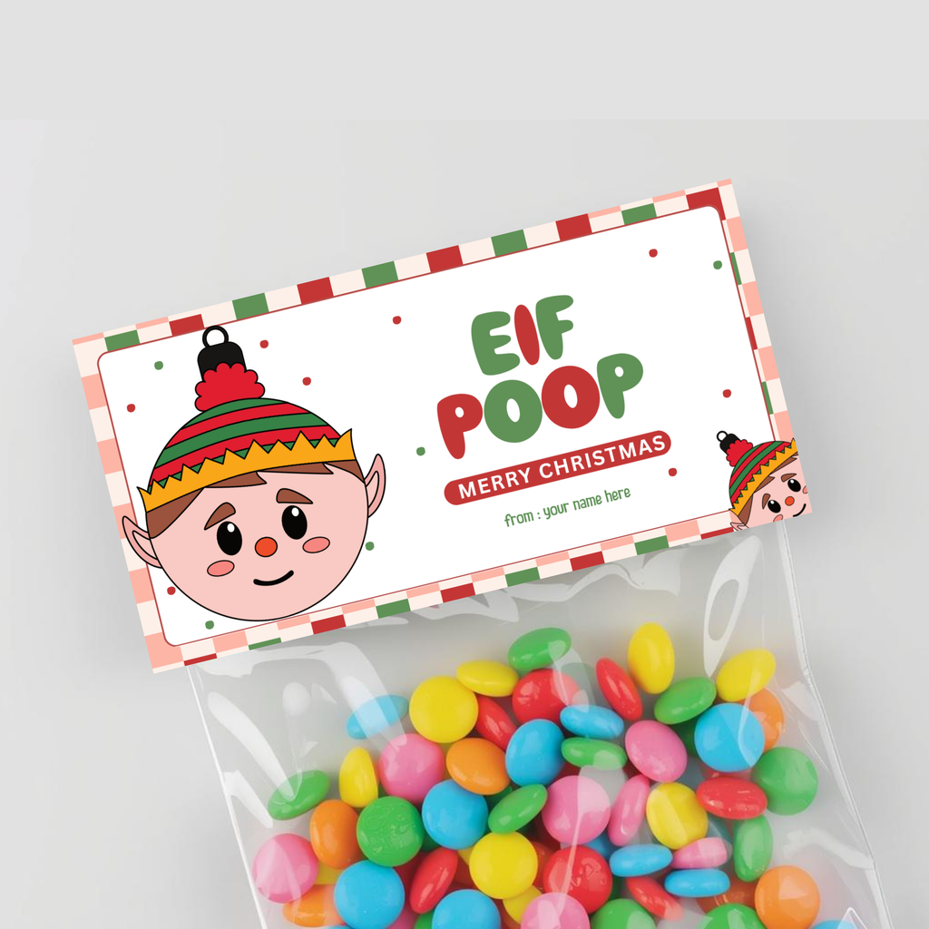 Elf Poop Treat Bag Topper 01