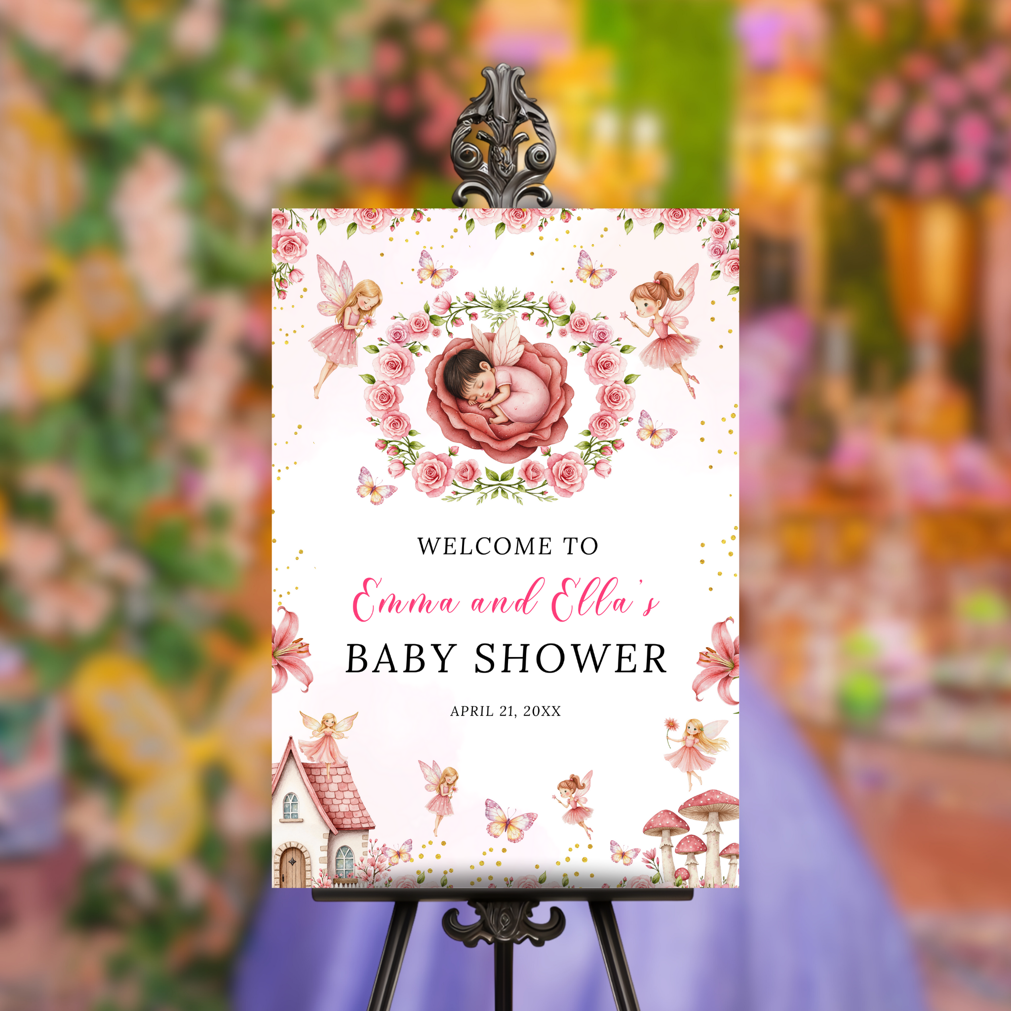 Fairy Baby Shower Welcome Sign