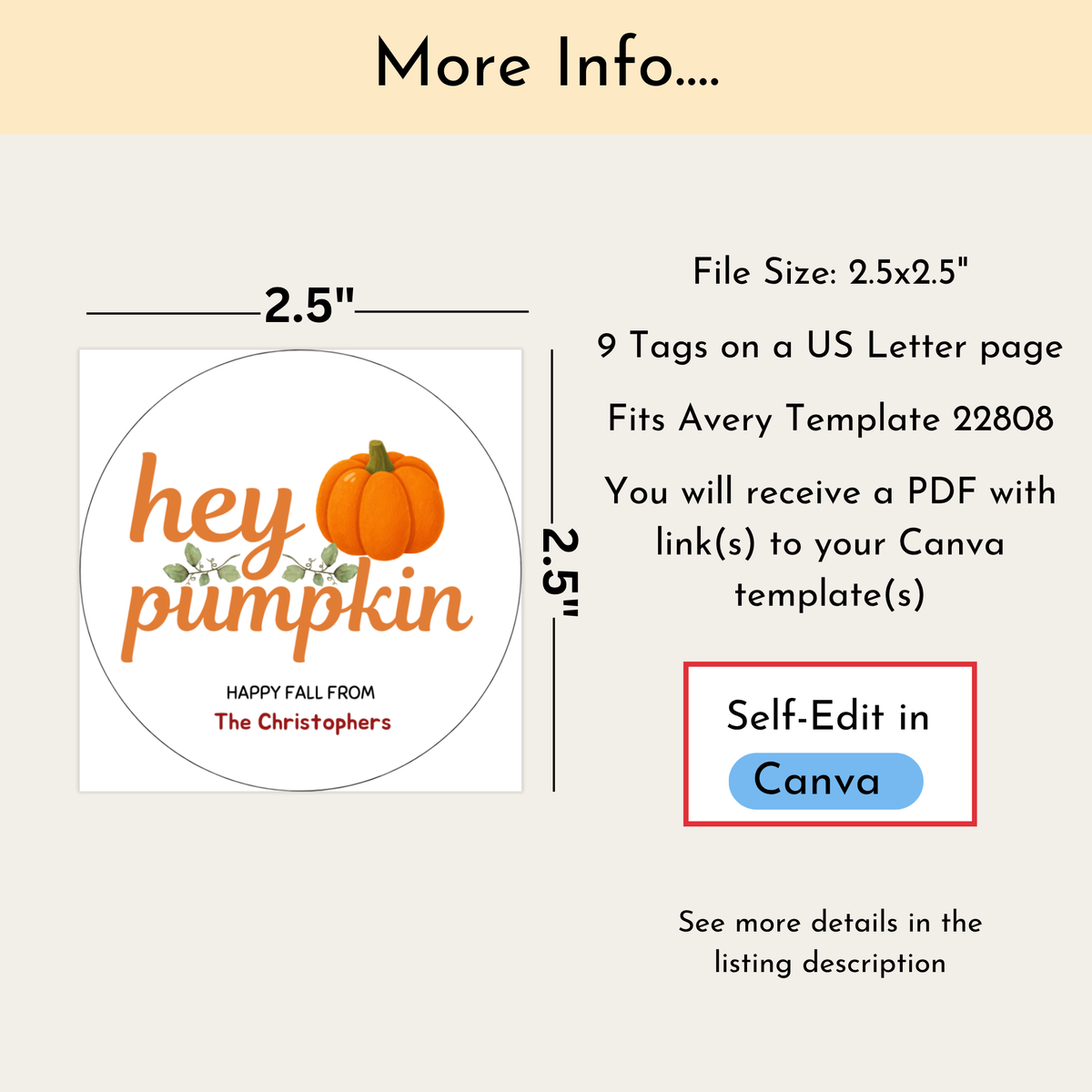 Hey Pumpkin Fall Tag