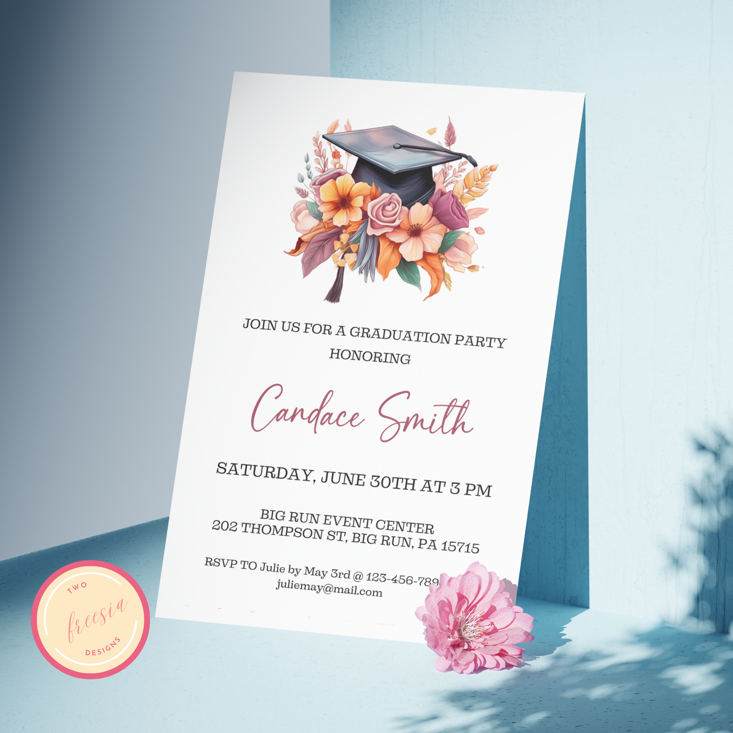 Editable Invitation Template - High School/College Grad