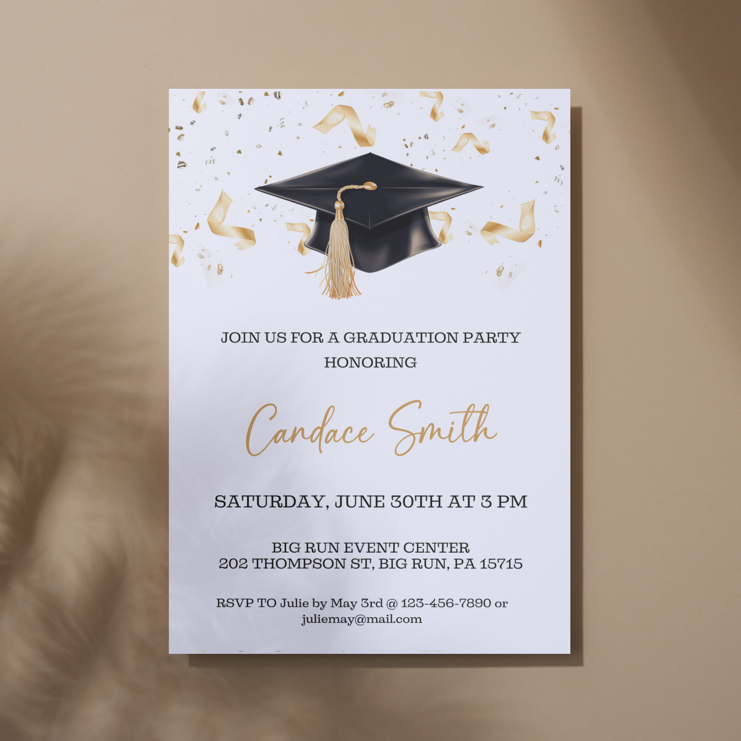 Graduation Invitation Template - College/High School Grad