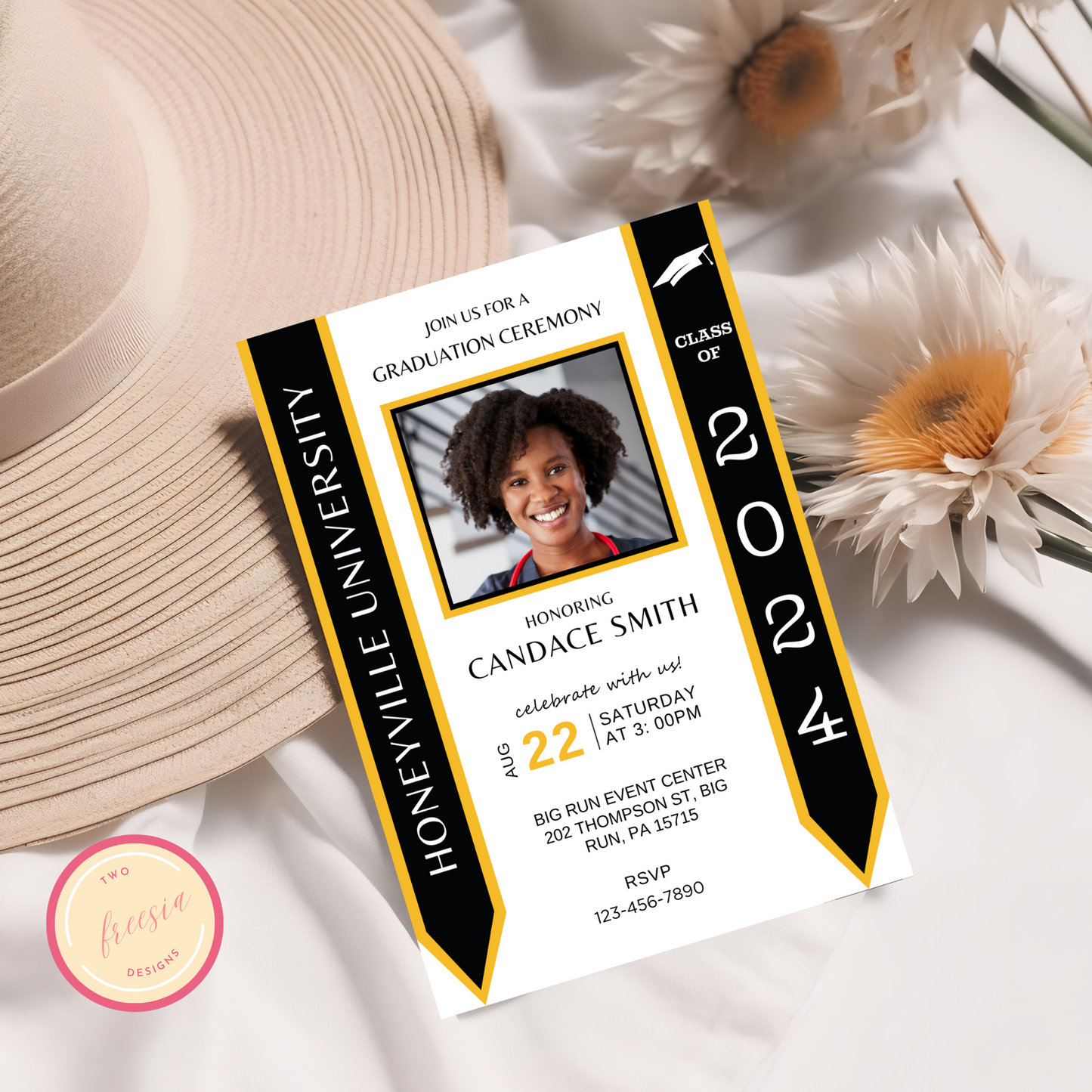 Graduation Invitation Template - Yellow