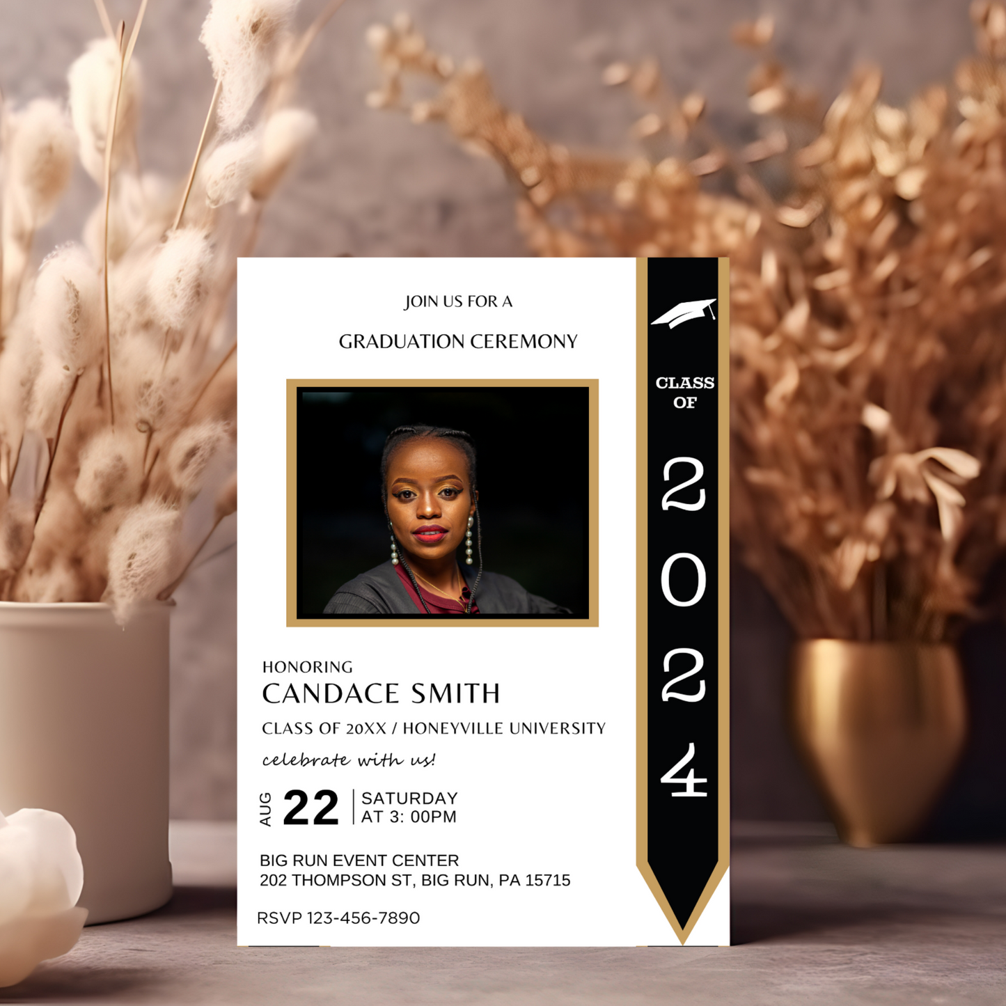 Graduation Invitation Template with photo