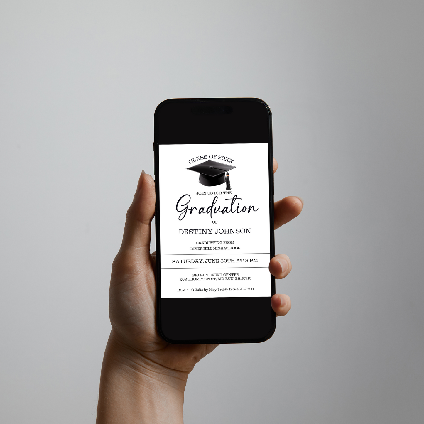 Graduation Party Invitation - Editable Template