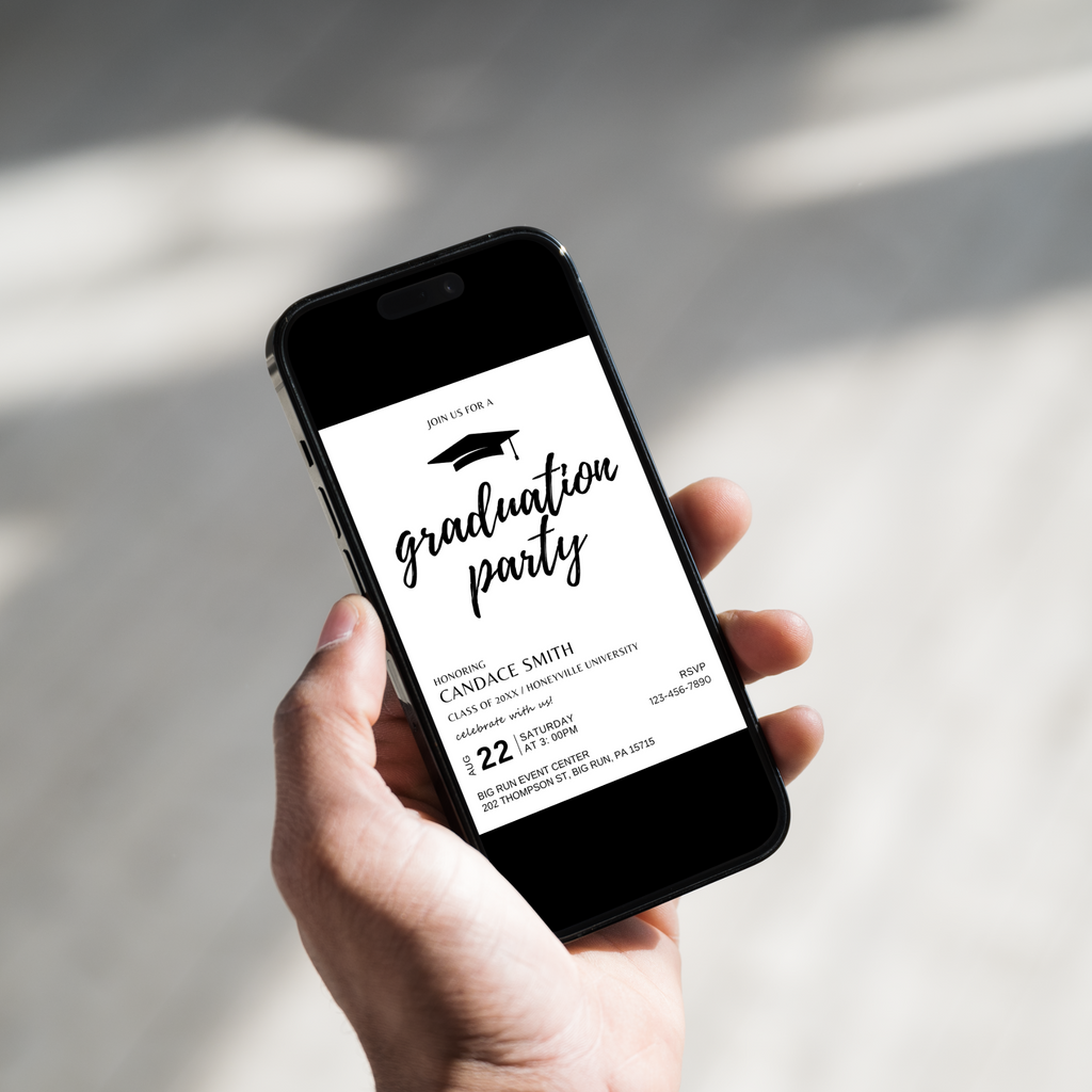 Graduation Party Invitation - Minimalist + Photo