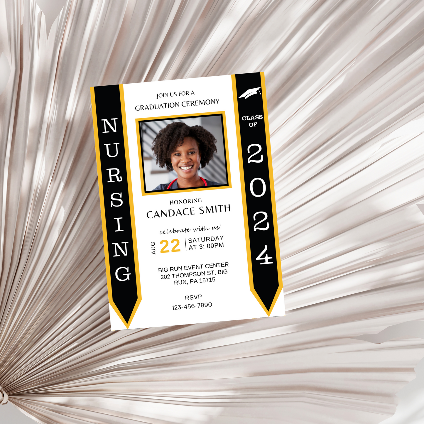 Graduation Invitation Template - Yellow