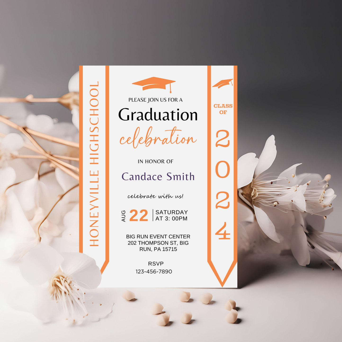 Editable Graduation Invitation with Photo