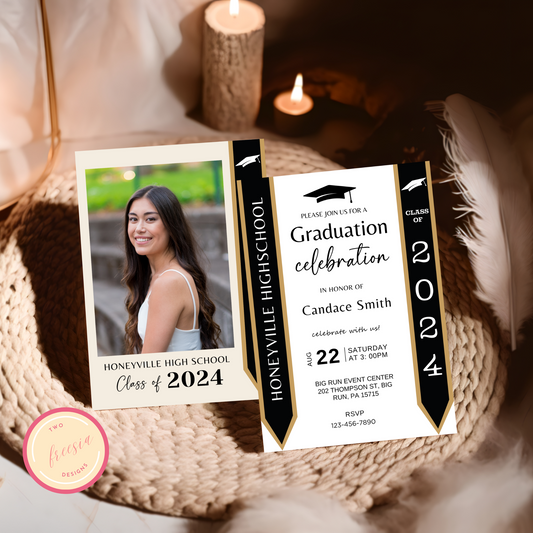 Graduation Invitation Template with Photo