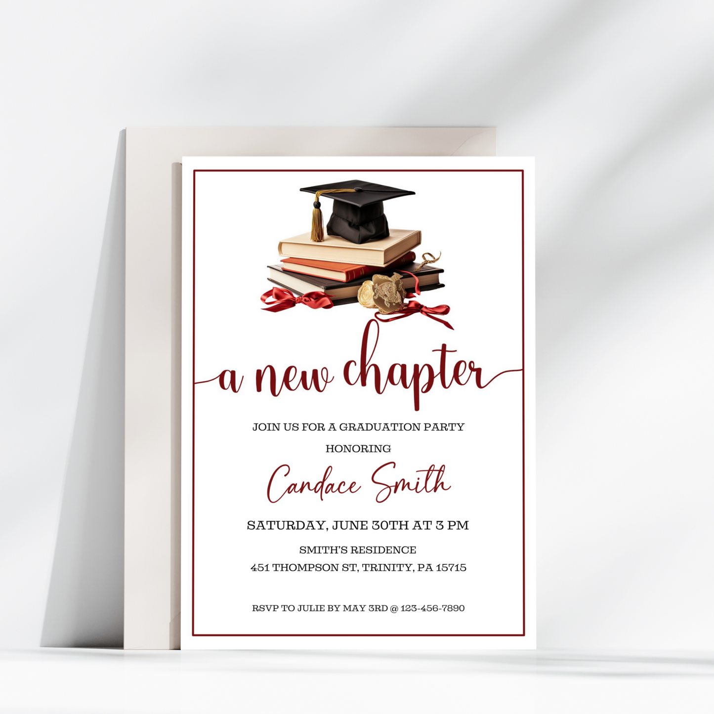 Grad Party Invite Template - A New Chapter