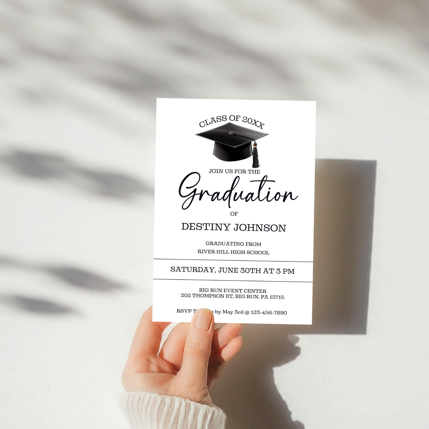 Graduation Party Invitation - Editable Template