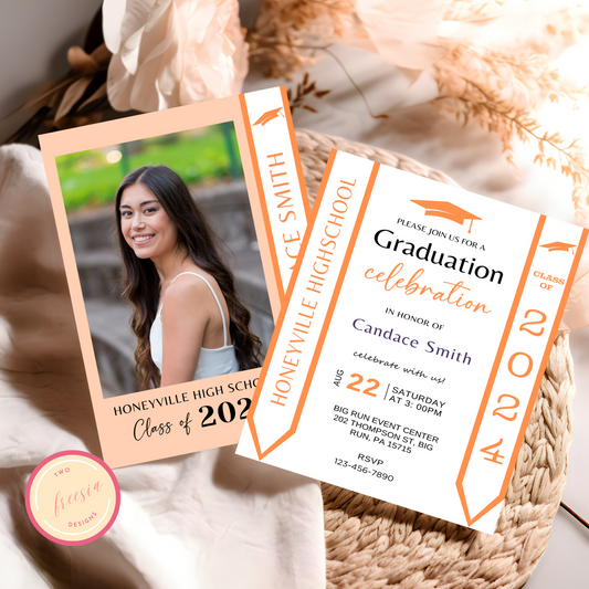 Editable Graduation Invitation with Photo