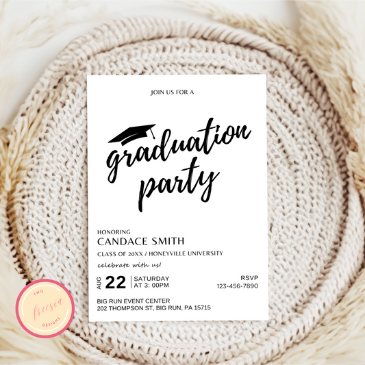 Graduation Party Invitation - Minimalist