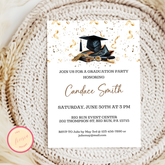 Graduation Invitation - Editable Template