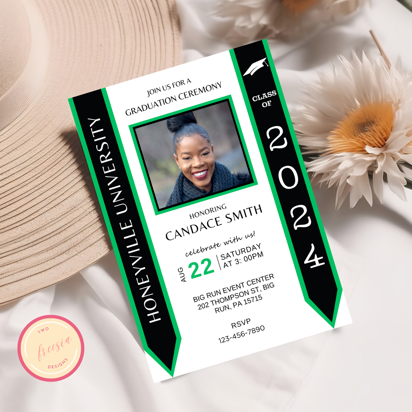 Graduation Invitation Template - Green