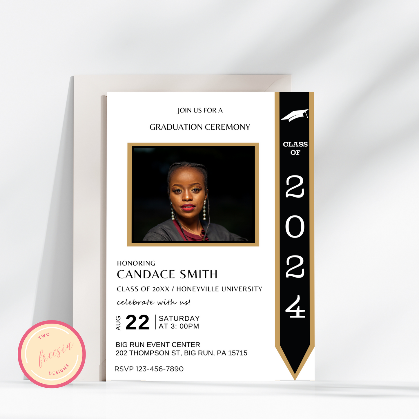 Graduation Invitation Template with photo