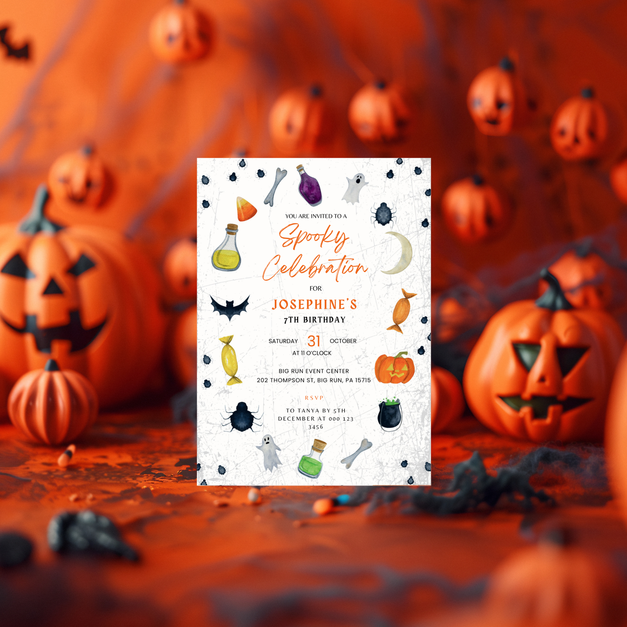 Halloween Spooktacular Birthday Party Invitation