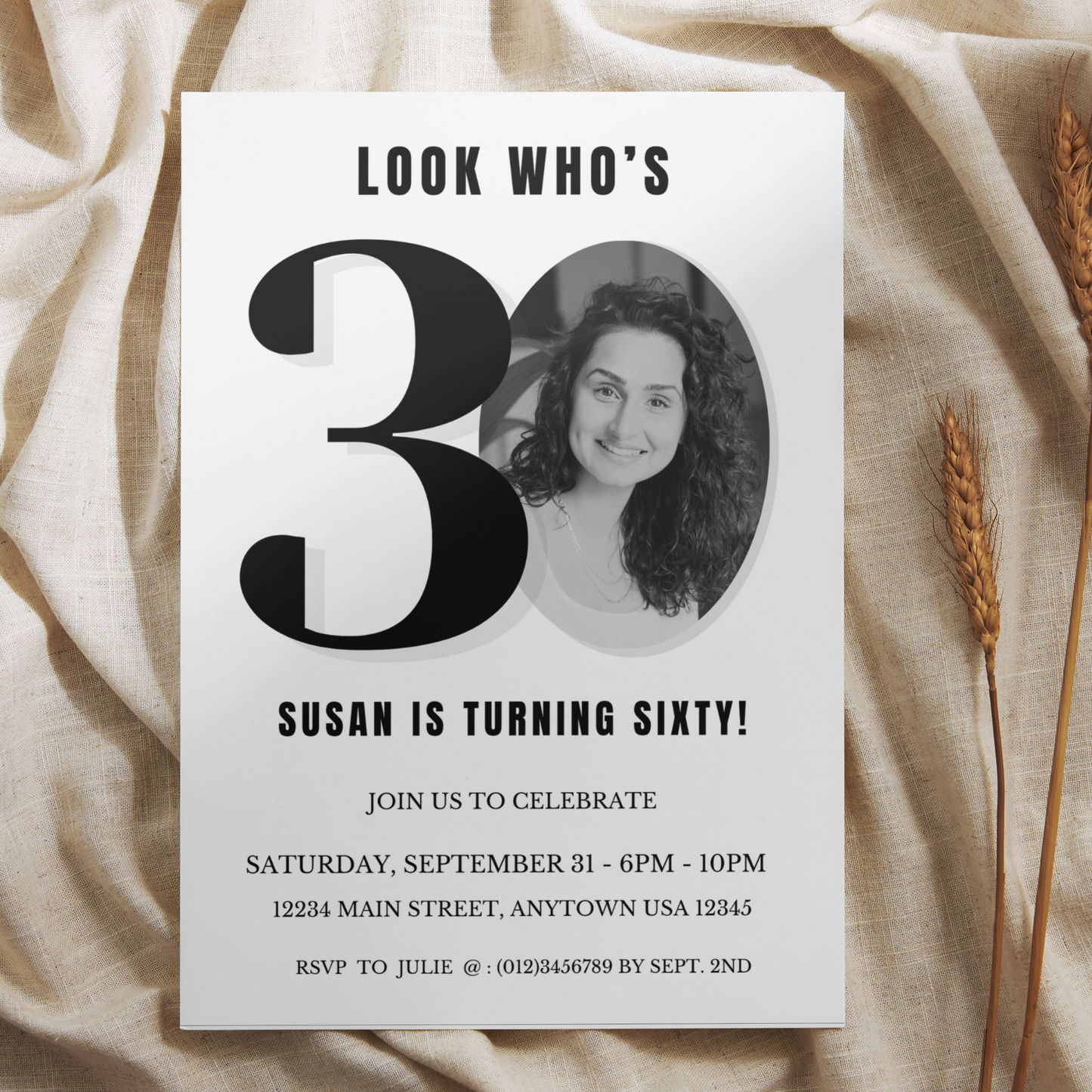 Look who’s 30 Birthday Invite + Photo